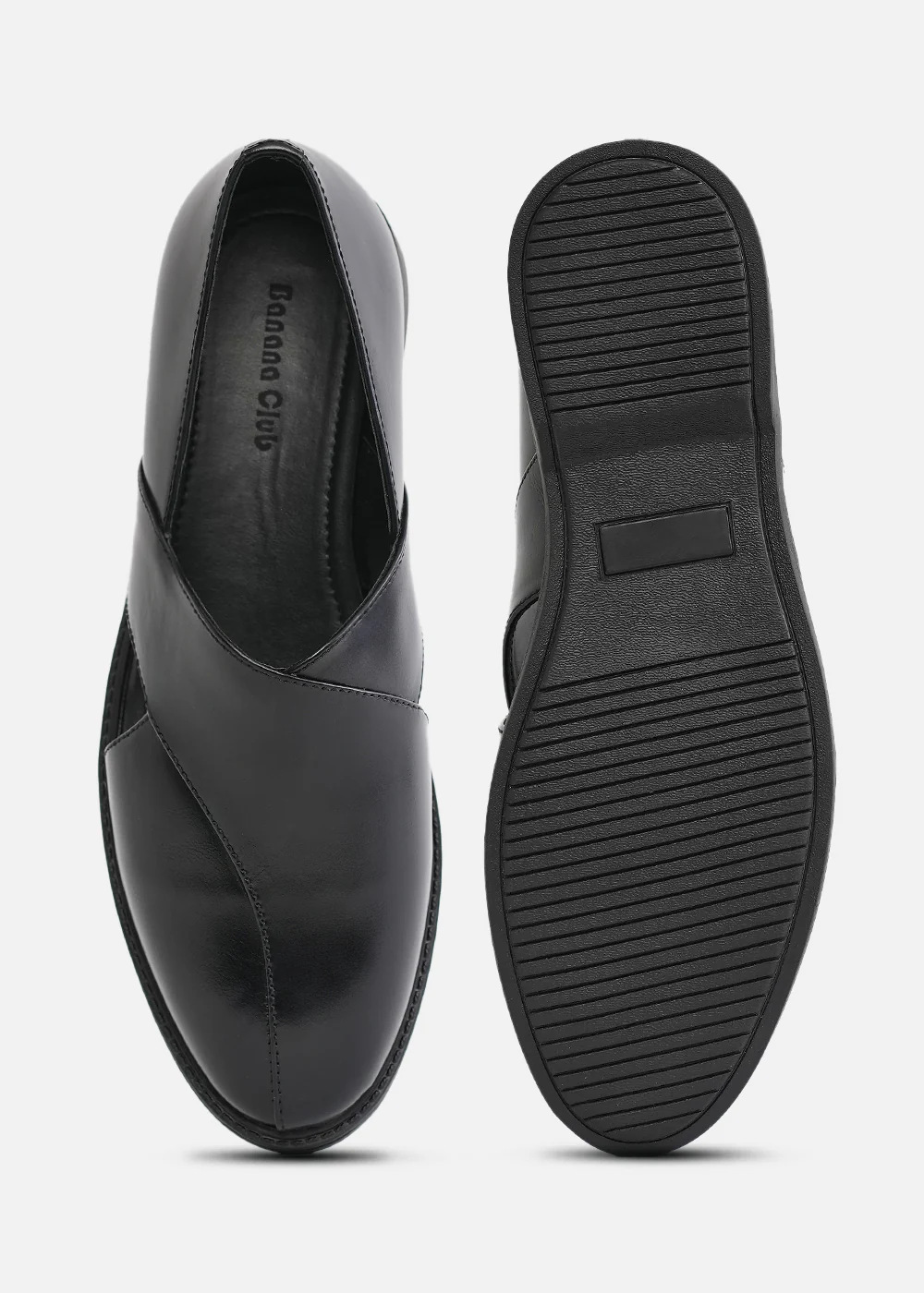 Black Panel Cut Slip-On Shoes - Image 5