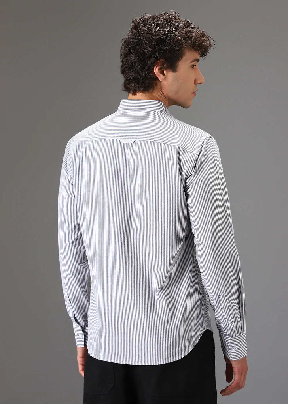 Black Pin Stripe Shirt - Image 3