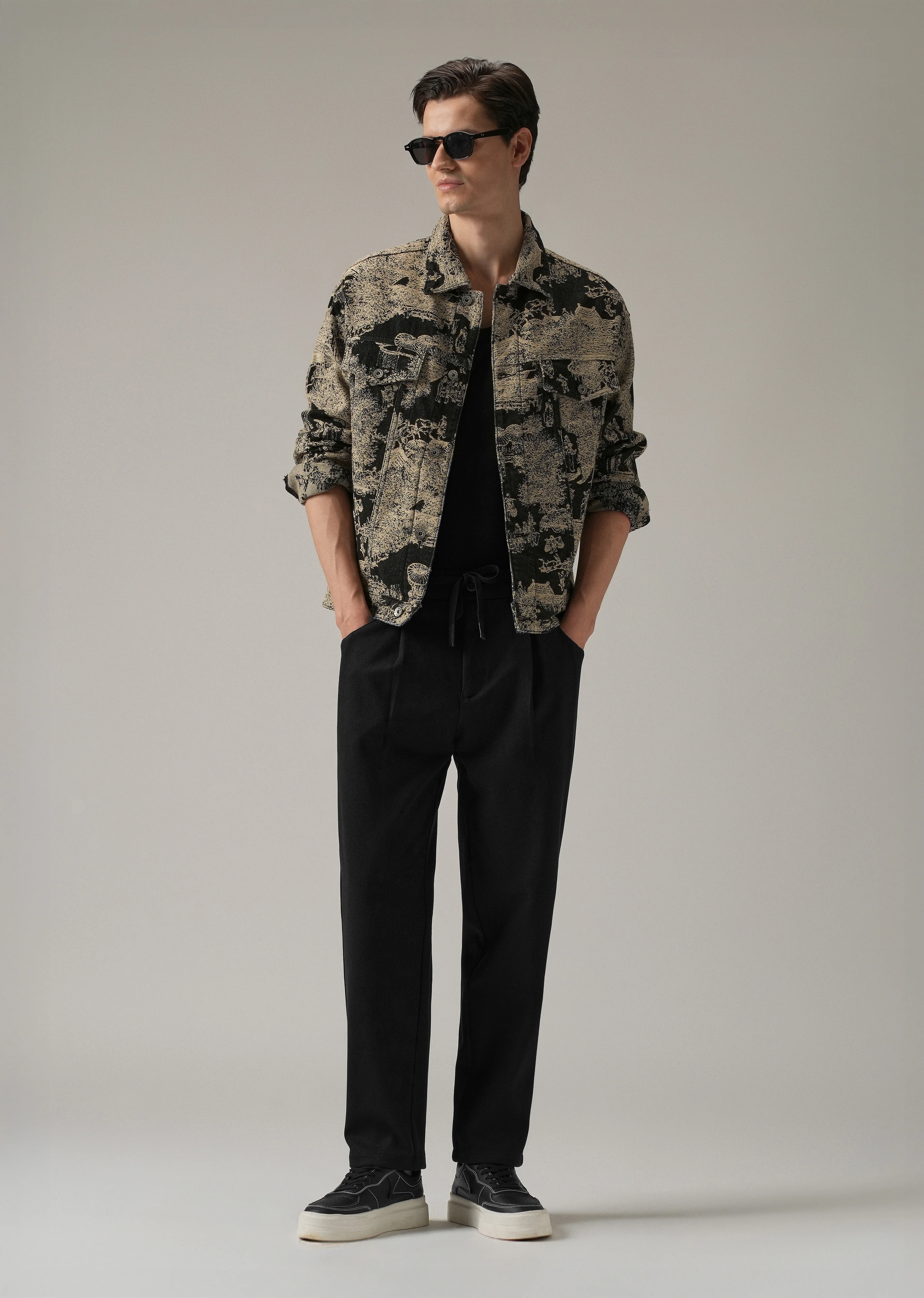 Black Pin Stripe Suede Pant - Image 6