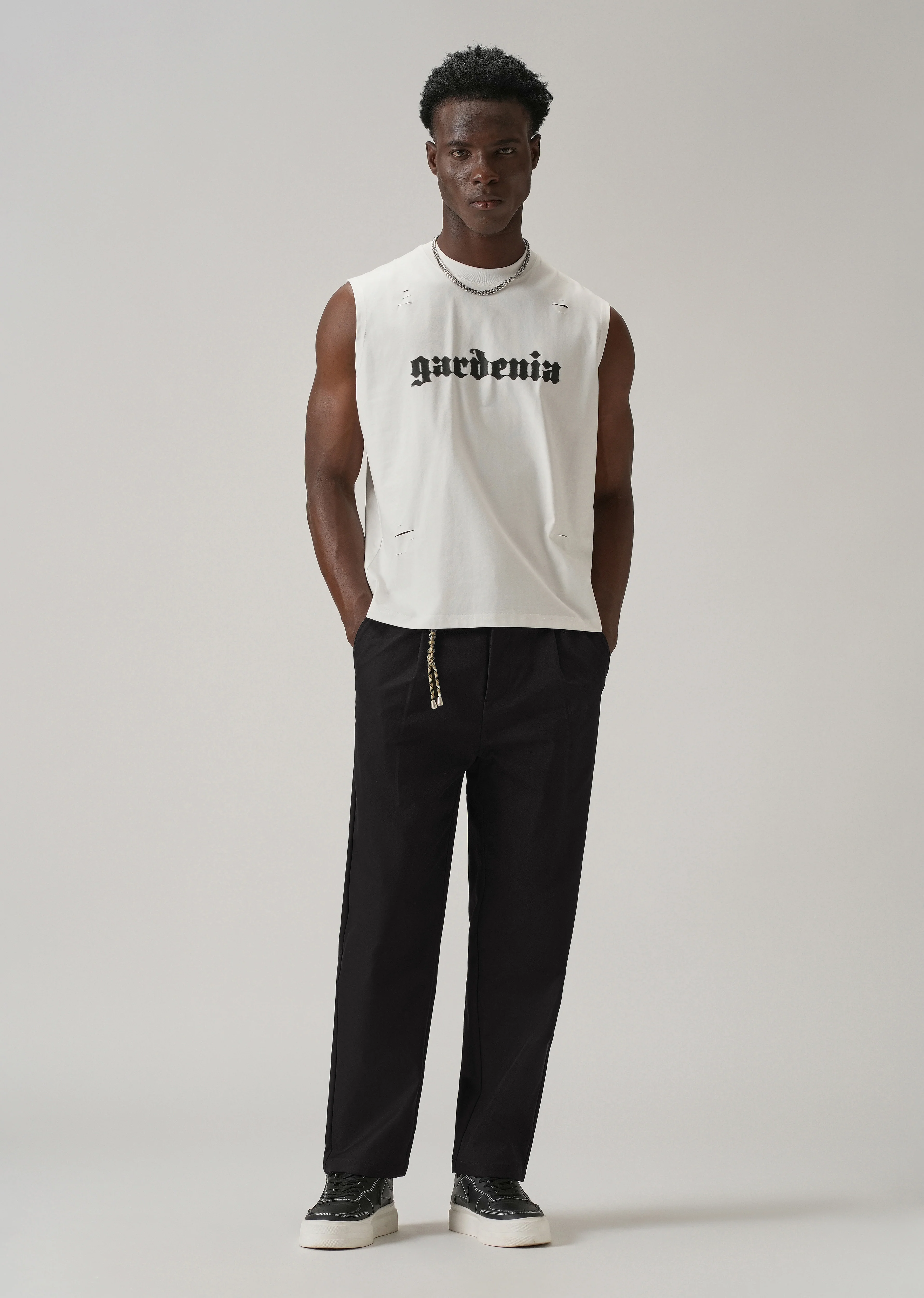 Black Pleated Drawstring Pant - Image 6