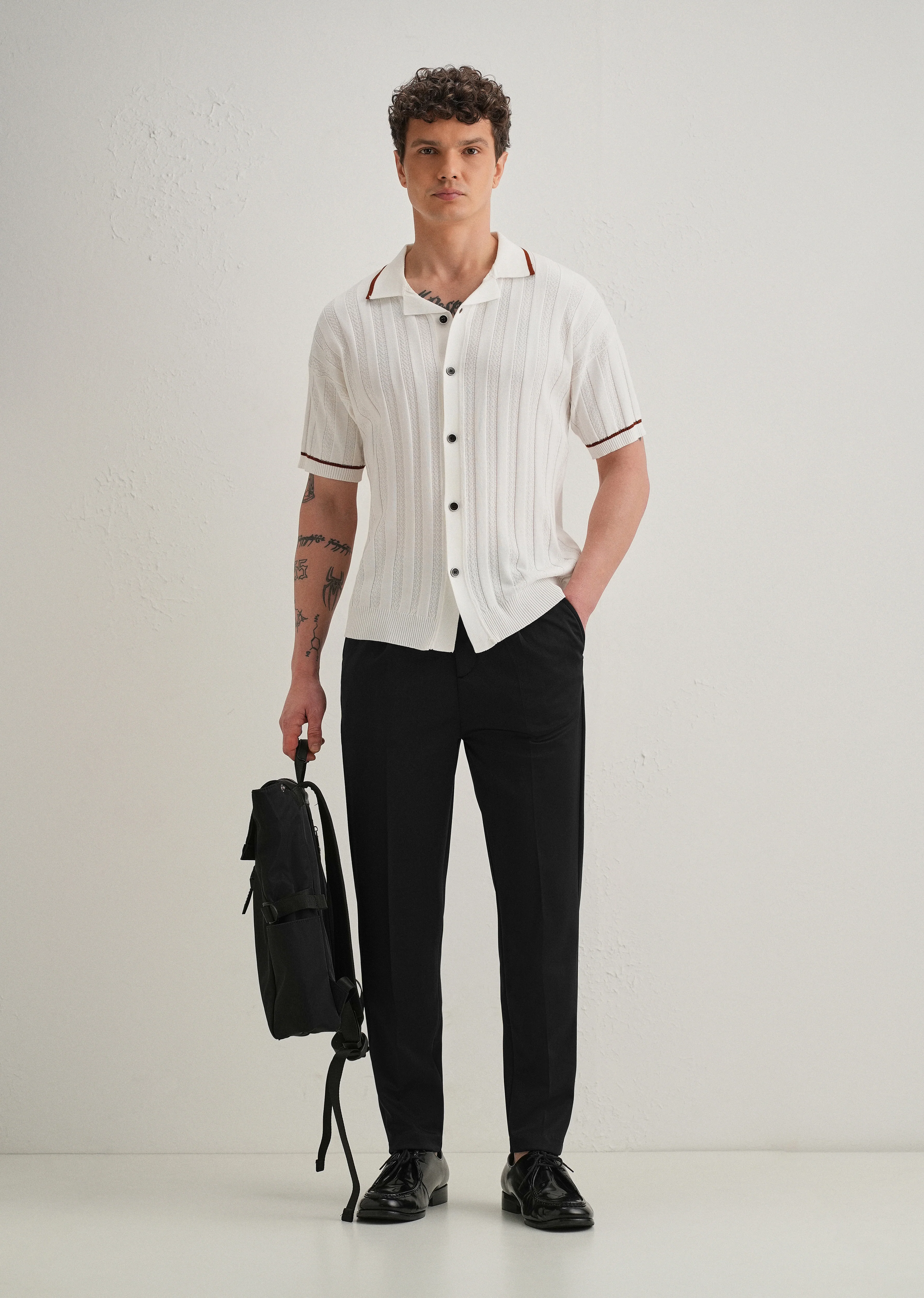 Black Pleated Relaxed Fit Trousers - Image 6