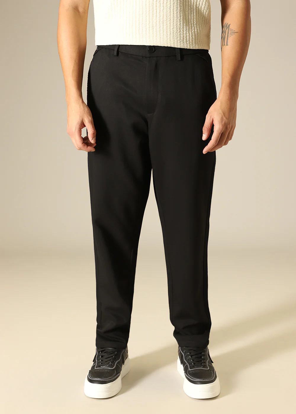 Black Regular Fit Trouser - Image 3
