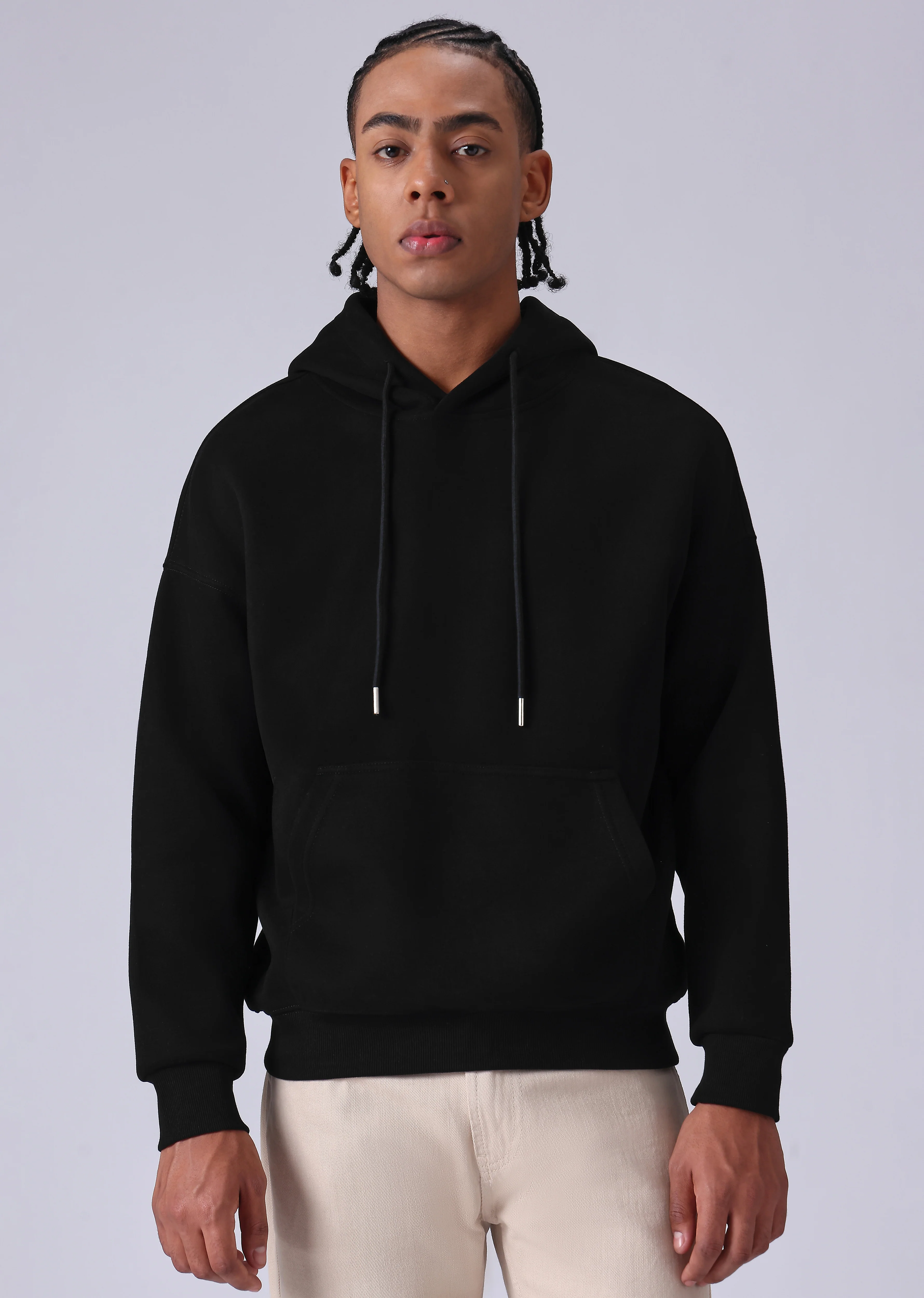 Black Relaxed Fit Hoodie - Image 3