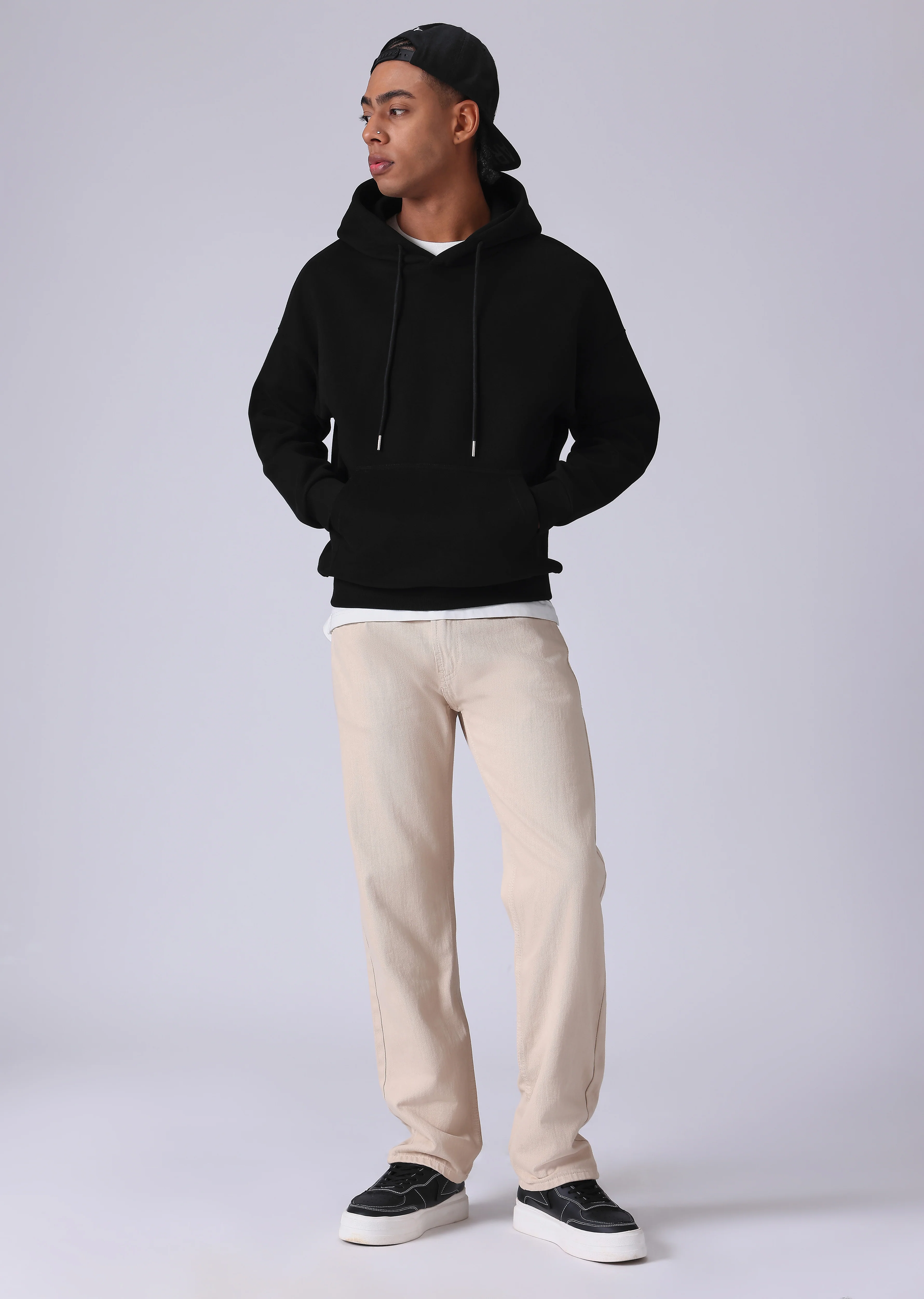 Black Relaxed Fit Hoodie - Image 6