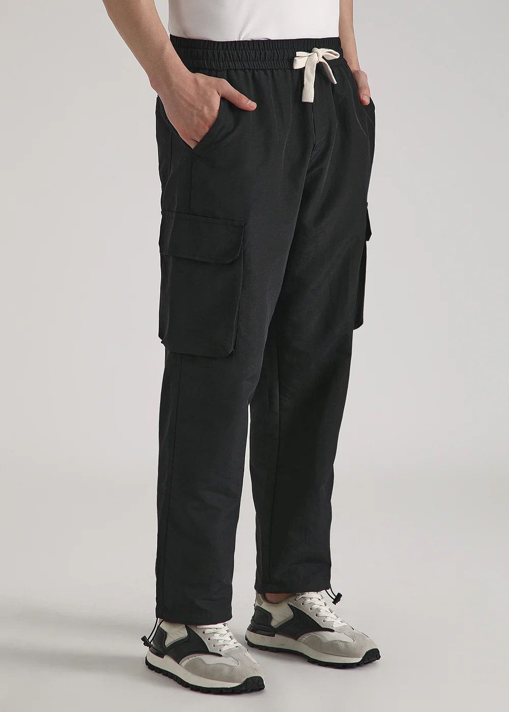 Black Relaxed Fit Cargo Pant - Image 6