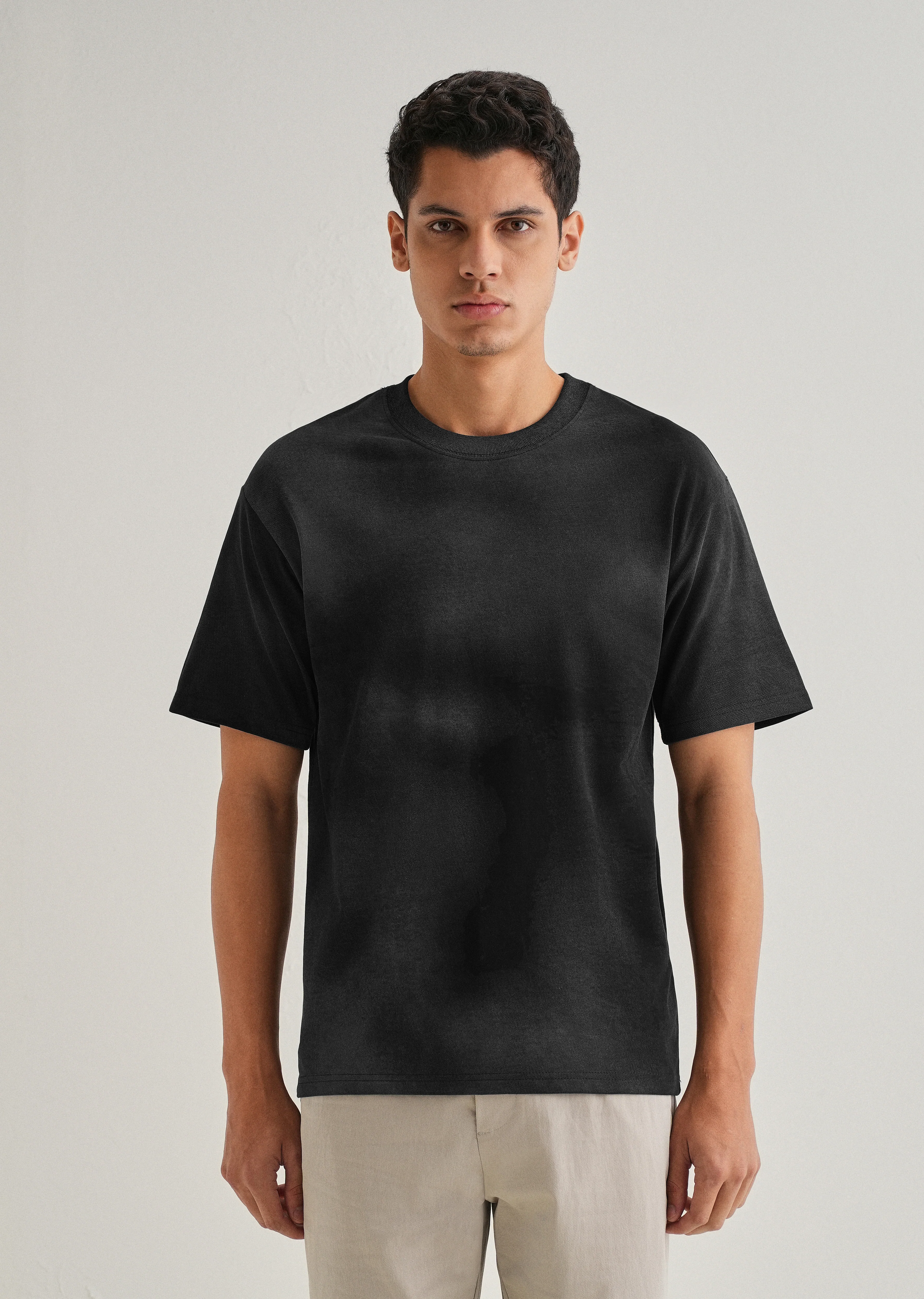 Black Smudge Wash Oversized T-shirt - Image 3