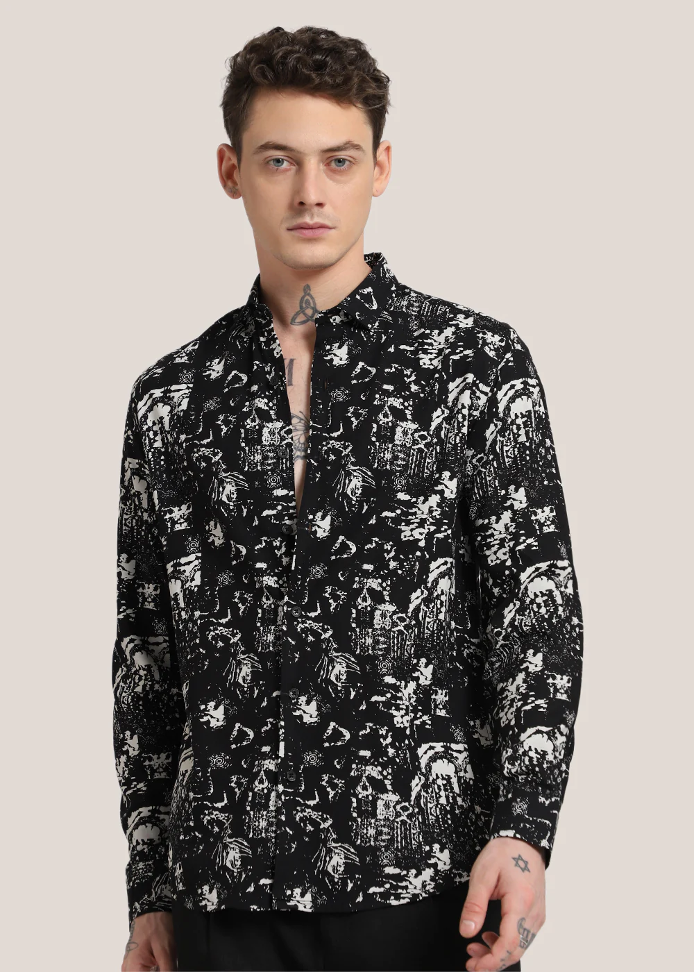 Black Abstract Printed shirt - Image 4