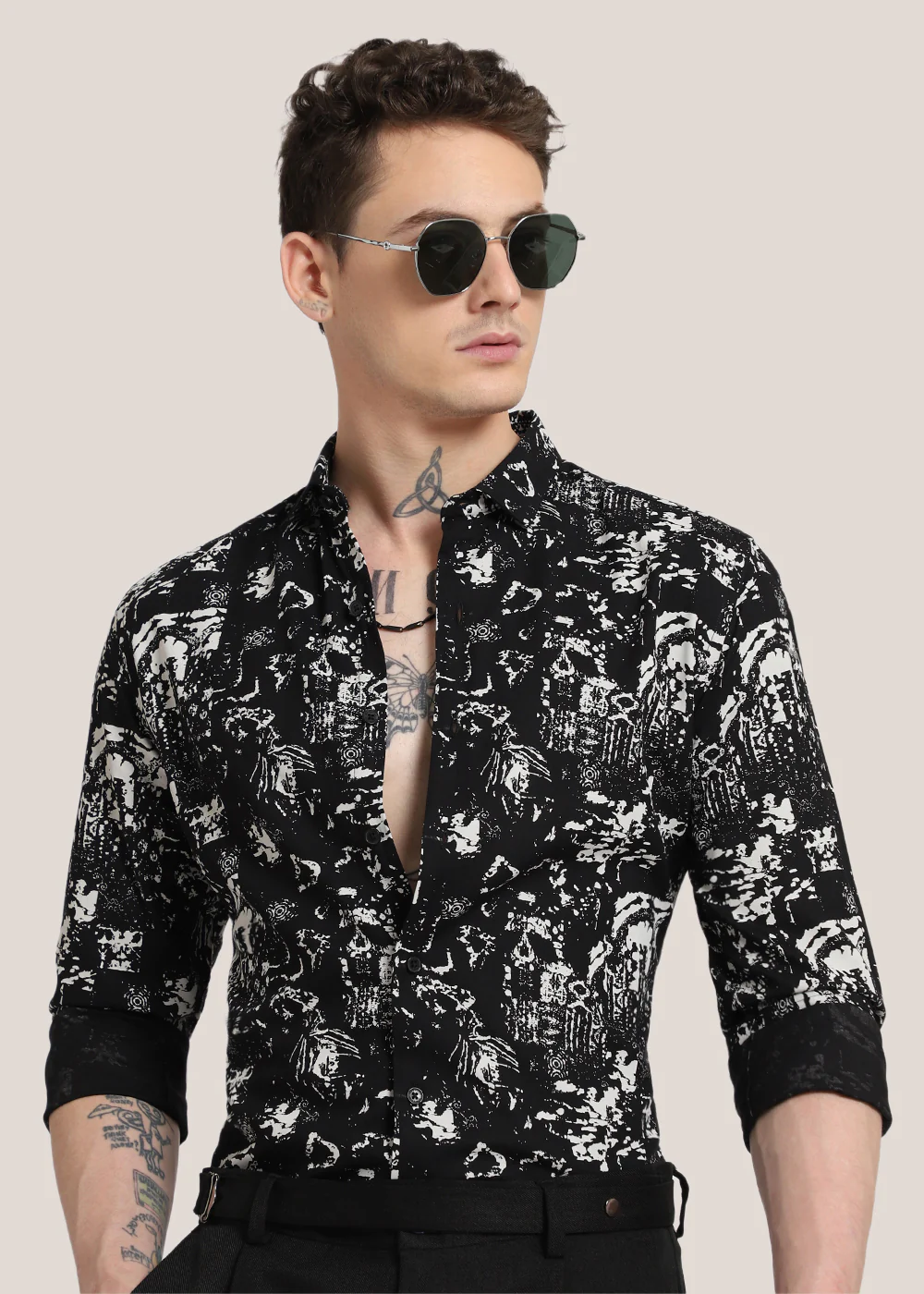 Black Abstract Printed shirt - Image 7