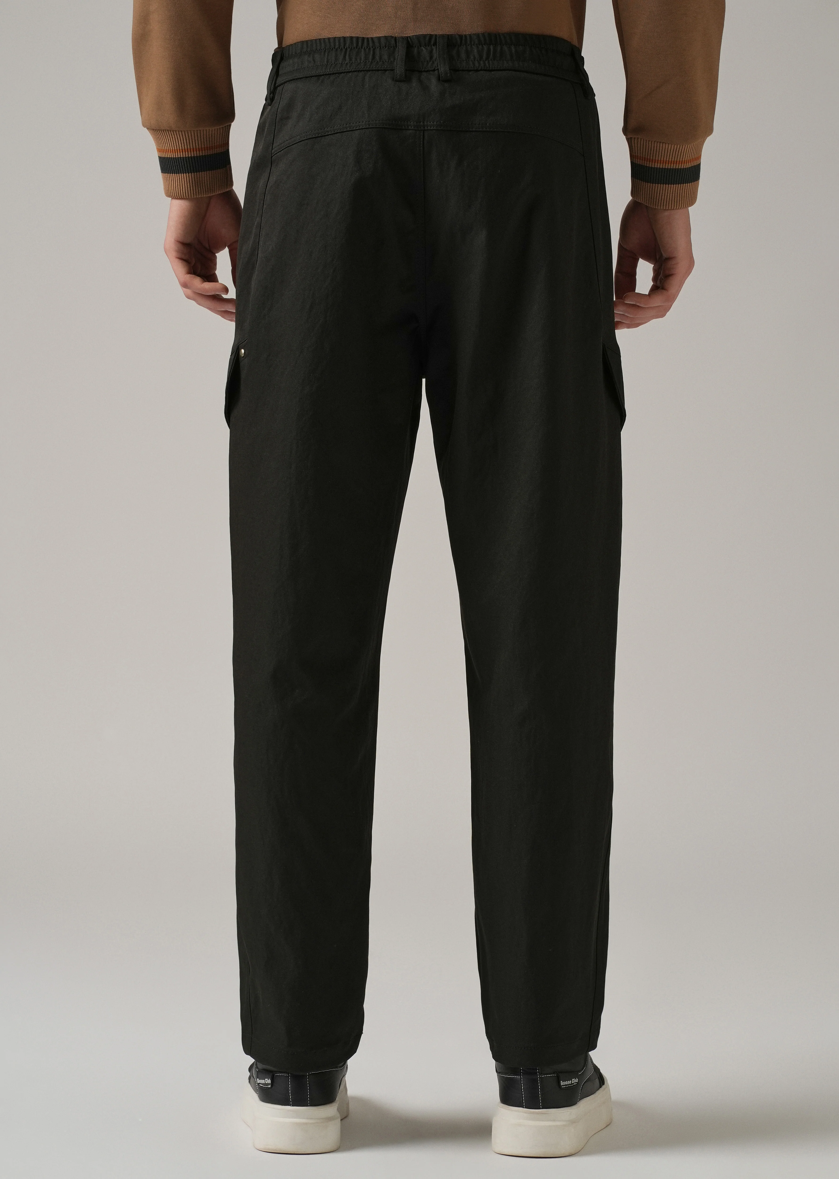 Black Stone Wash Cargo Pants - Image 2