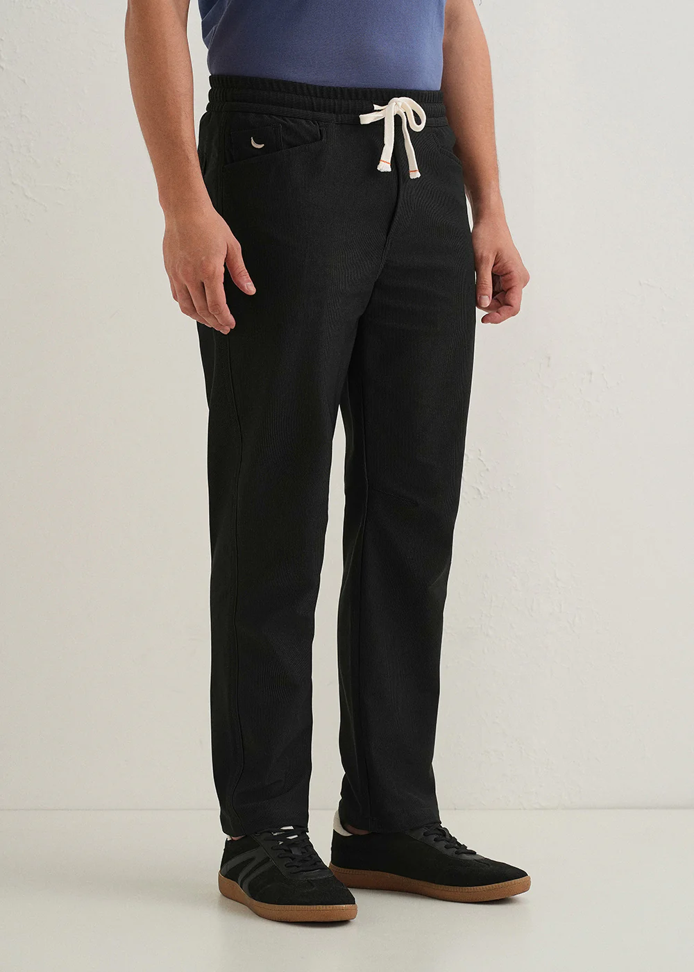 Black Straight Fit Corduroy Pants - Image 5