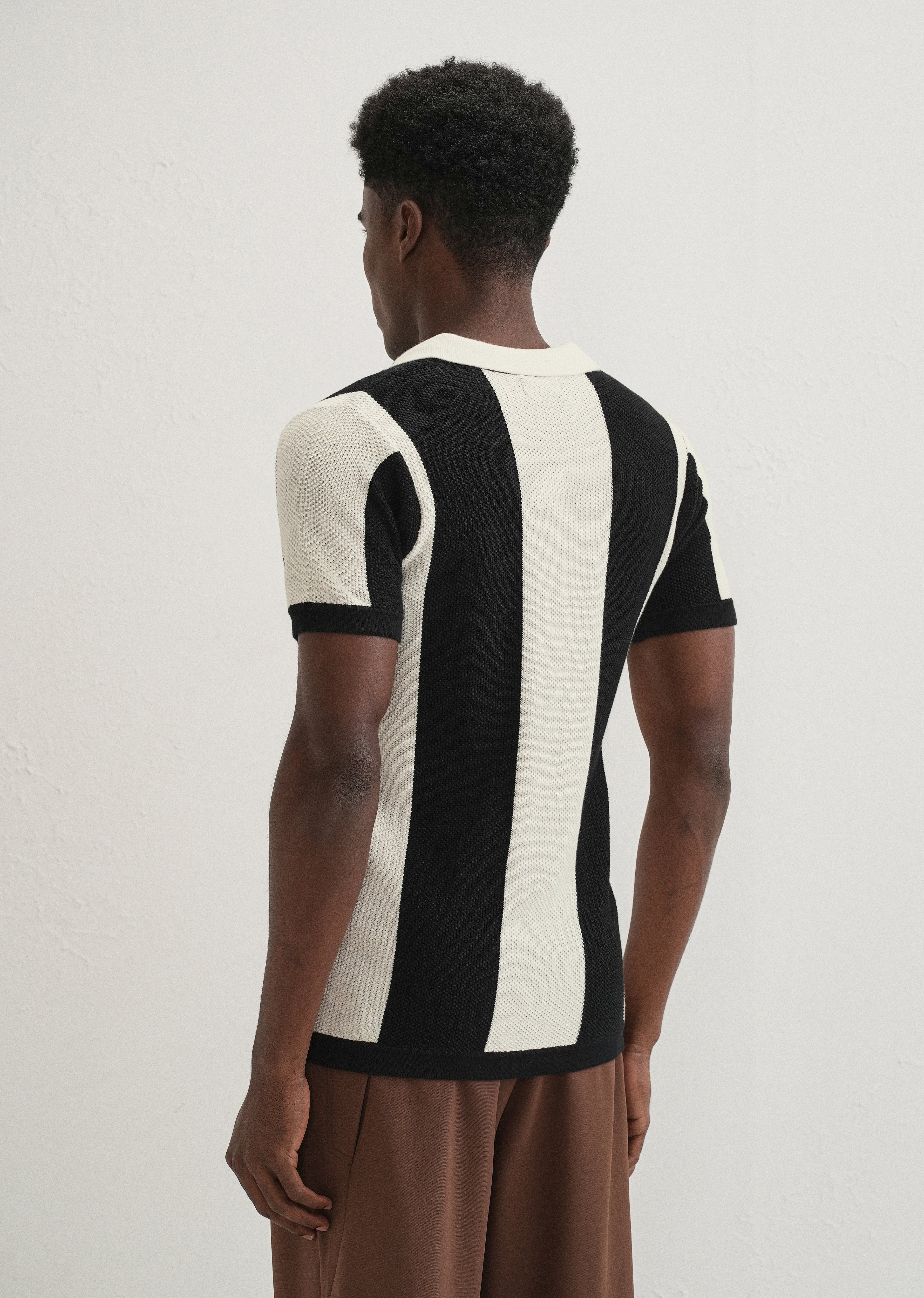 Black Stripe Knitted Shirt - Image 2