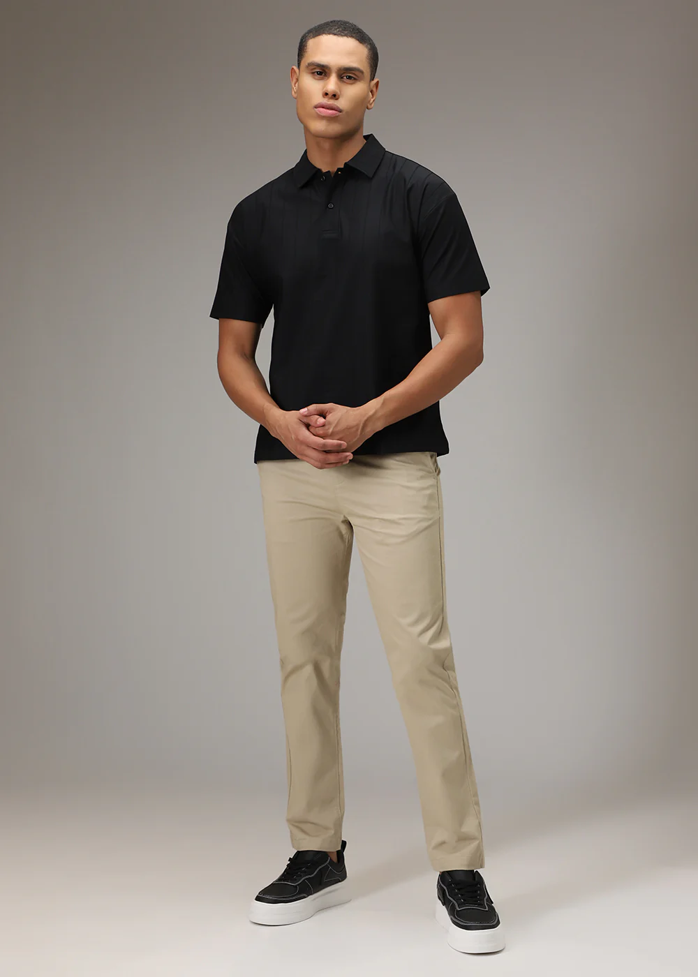 Black Striped Polo T-Shirt - Image 6