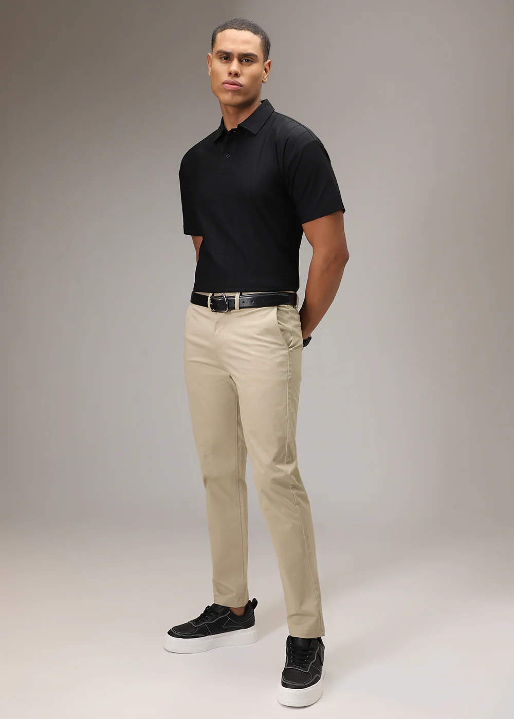 Black Striped Polo T-Shirt - Image 8
