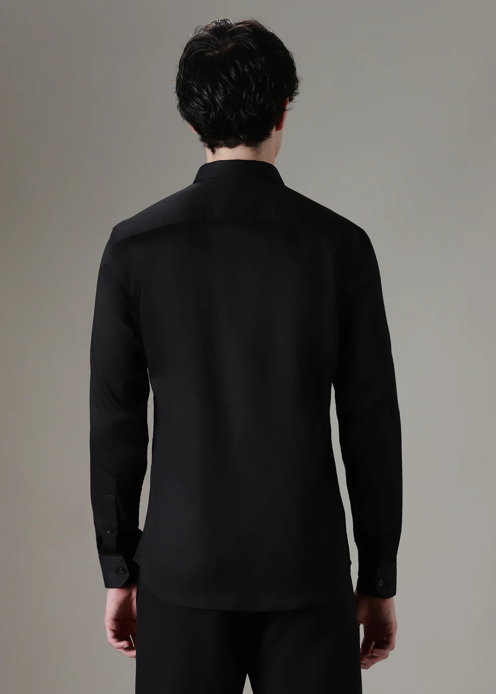 Black Symmetric Foil Designer Shirt - Image 4