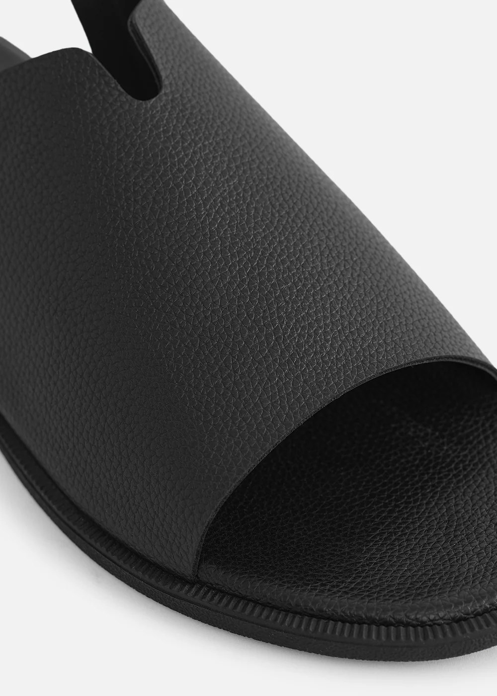 Black Textured Back Strap Sandals - Image 3