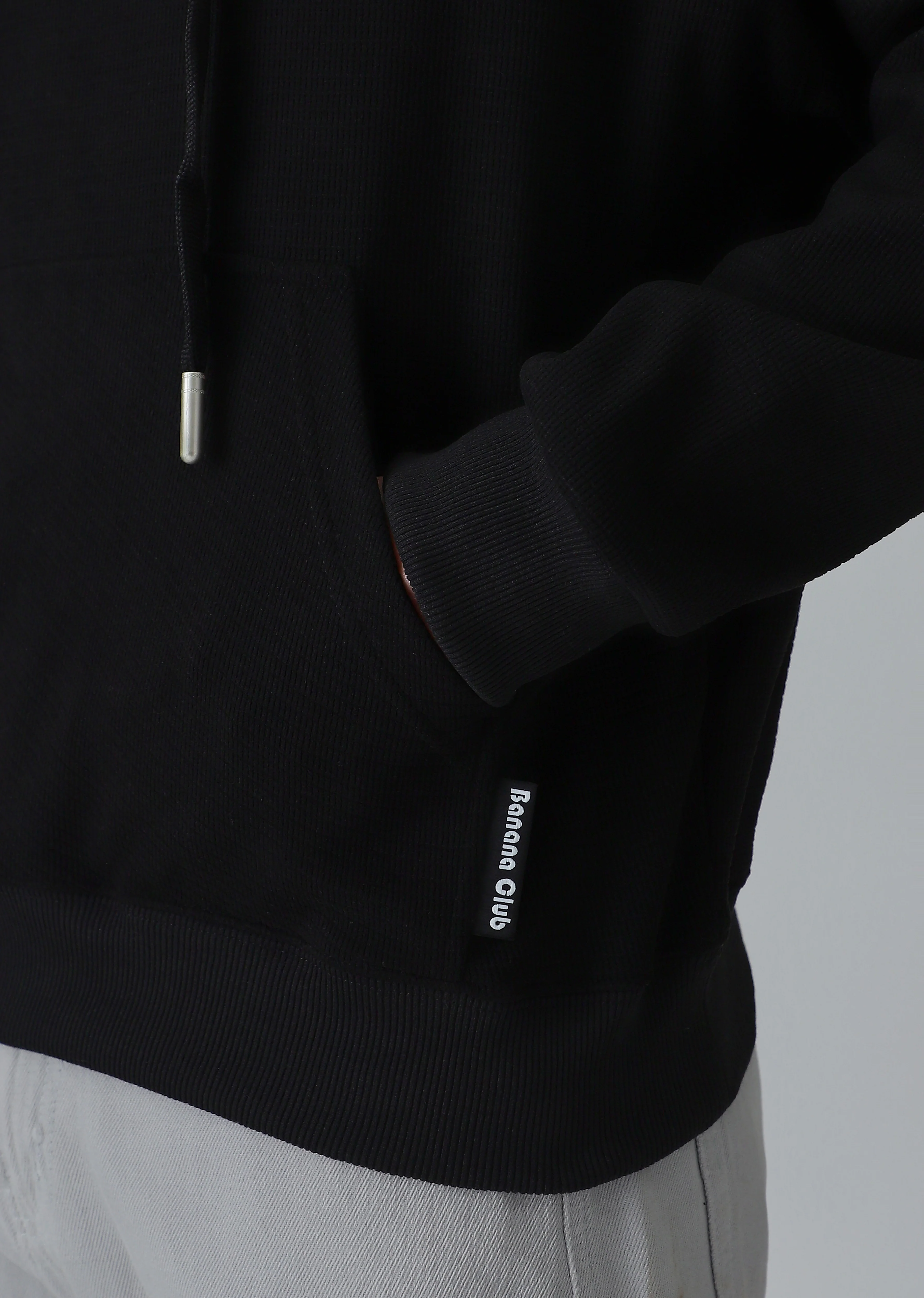 Black Textured Hoodie - Image 5