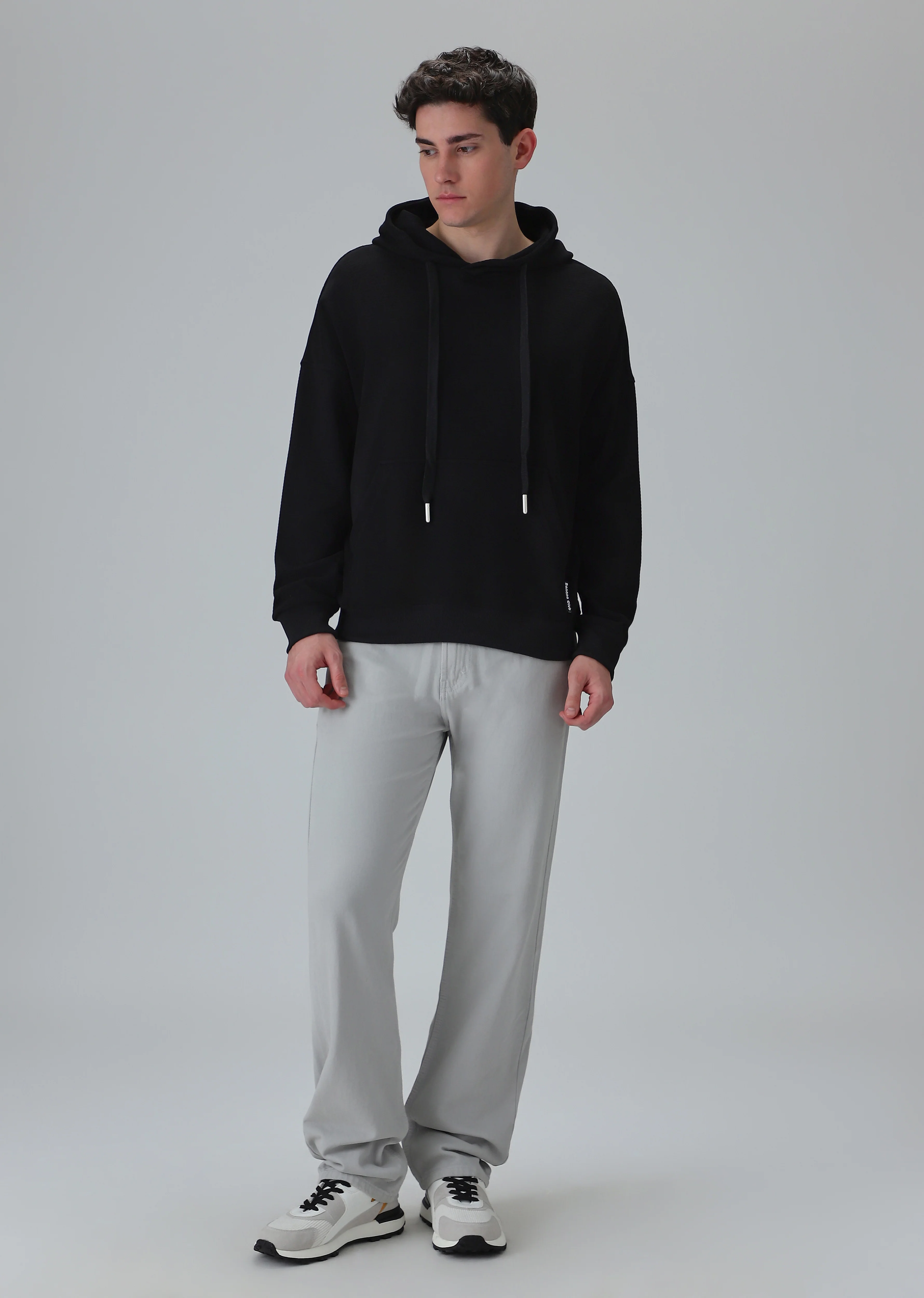 Black Textured Hoodie - Image 6