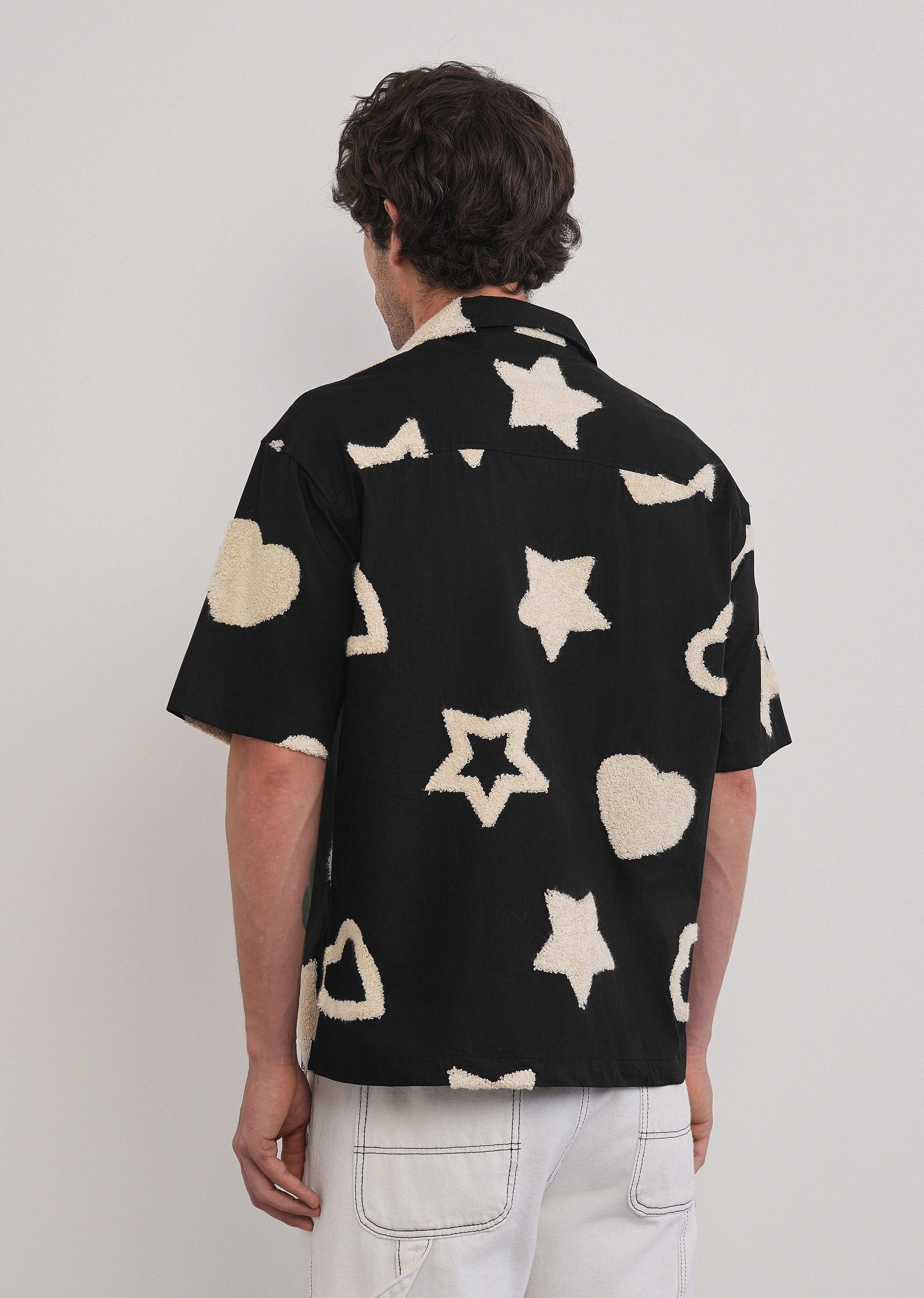 Black Tufted Star Pattern Shirt - Image 2
