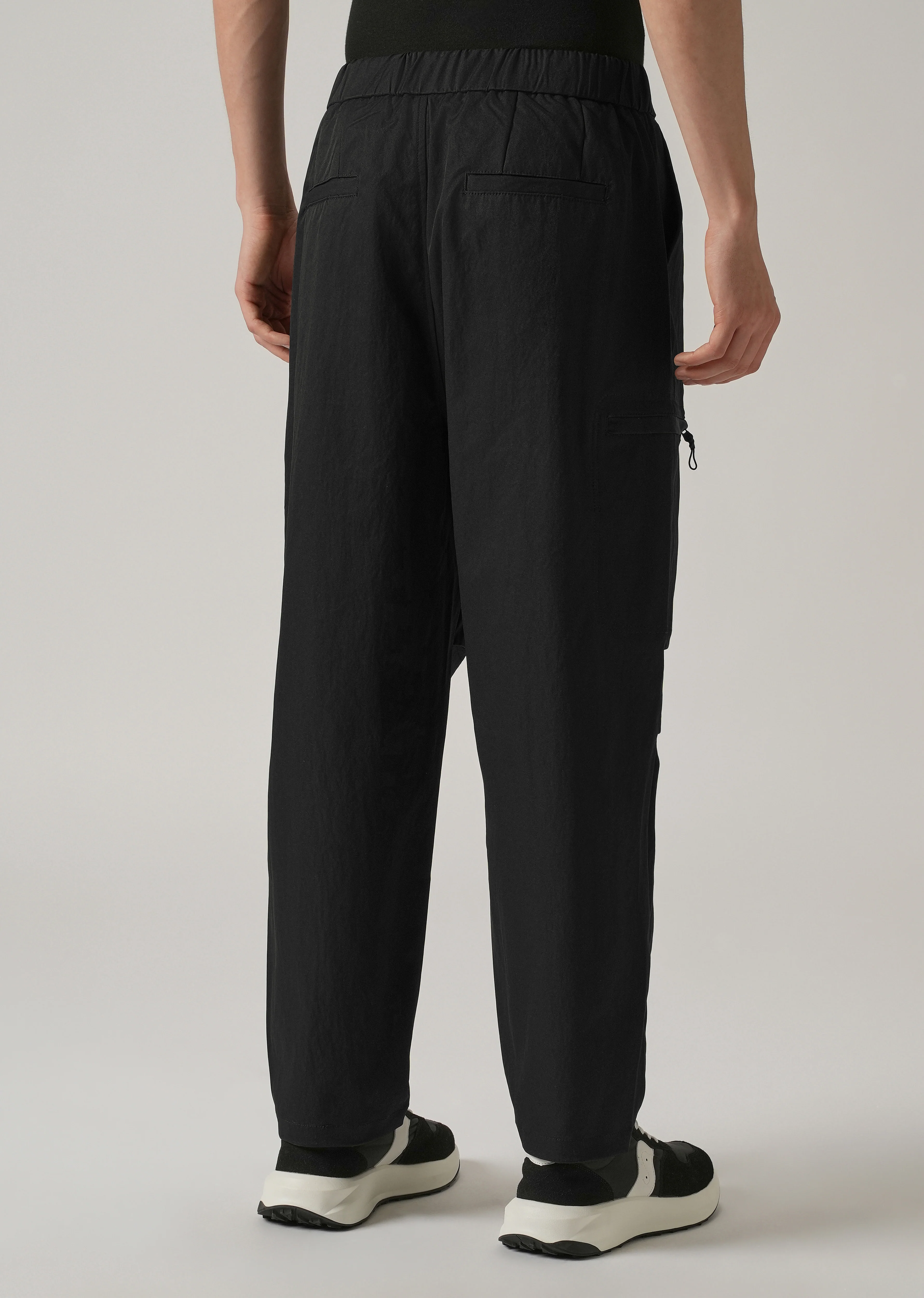 Black Twill Belt Relaxed Fit Pant - Image 2