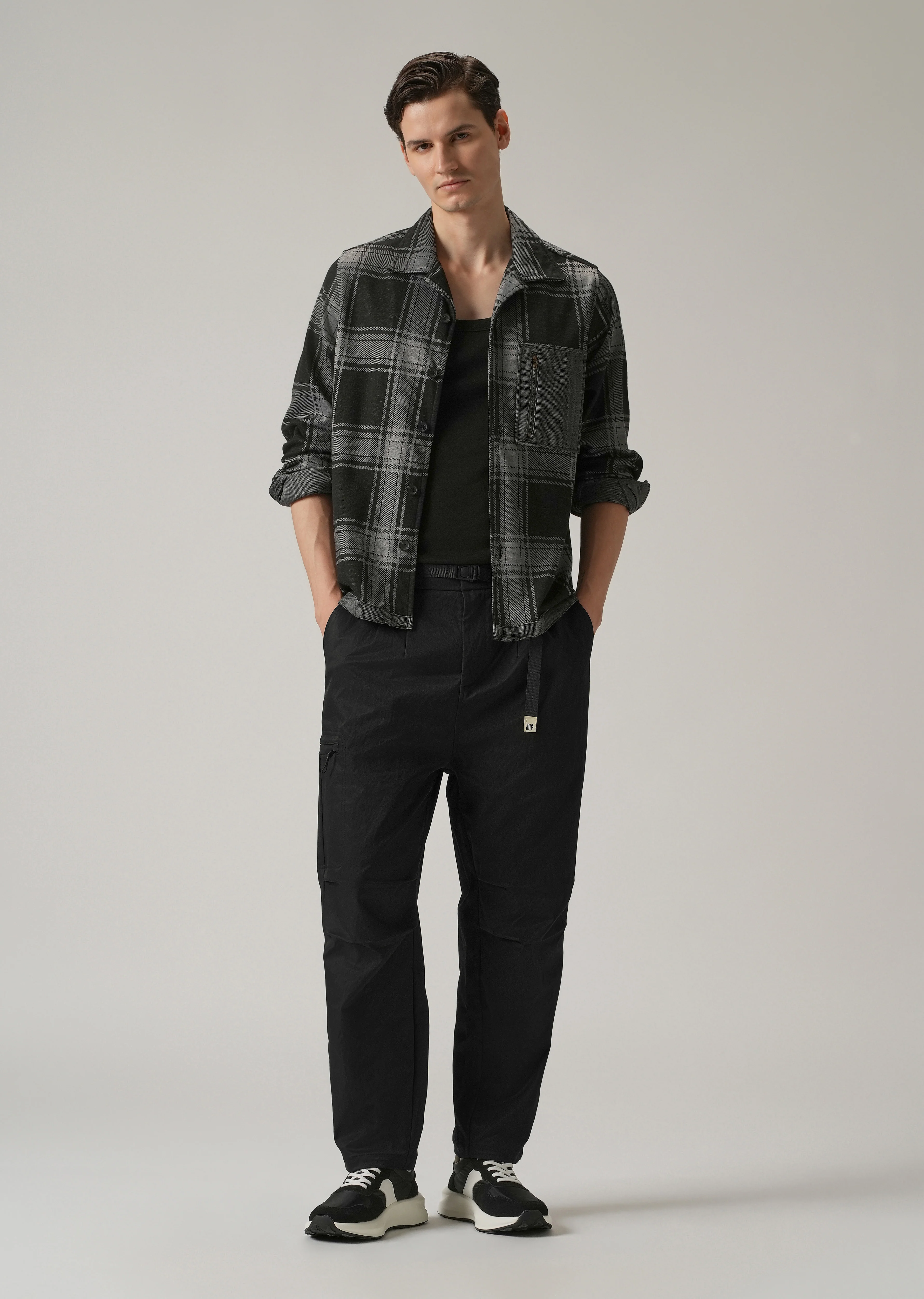 Black Twill Belt Relaxed Fit Pant - Image 6