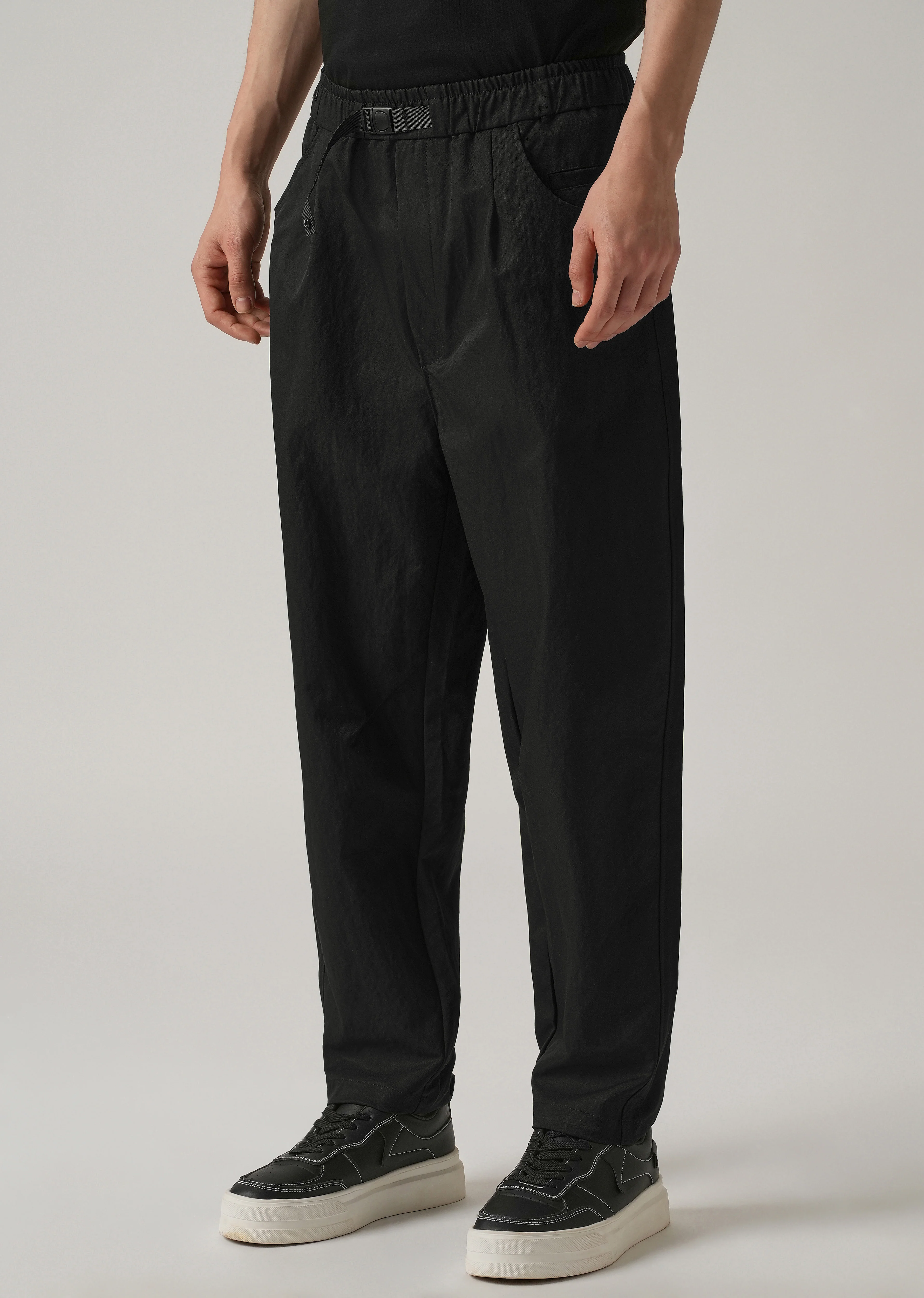 Black Twill Relaxed Fit Pant - Image 4