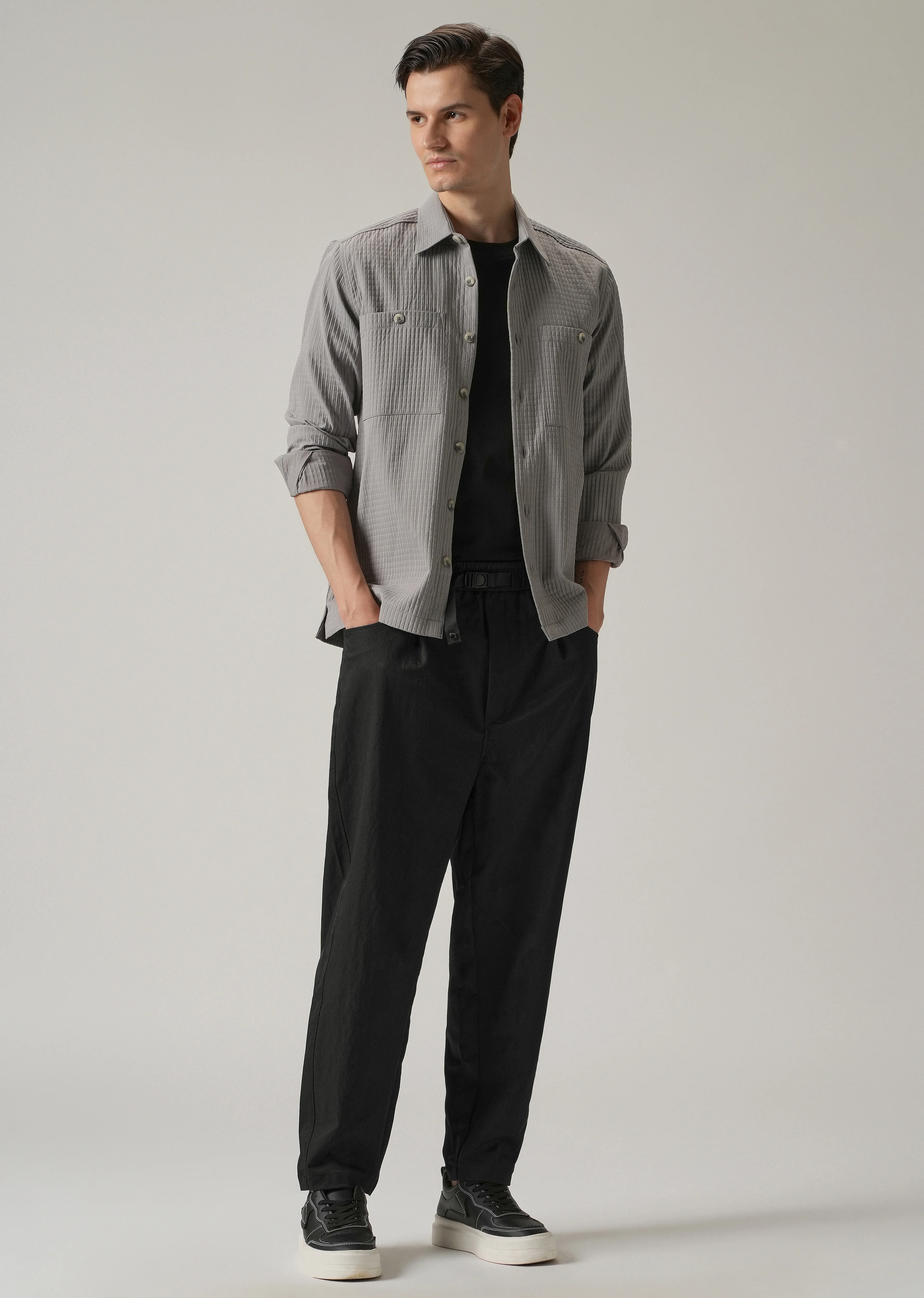 Black Twill Relaxed Fit Pant - Image 6