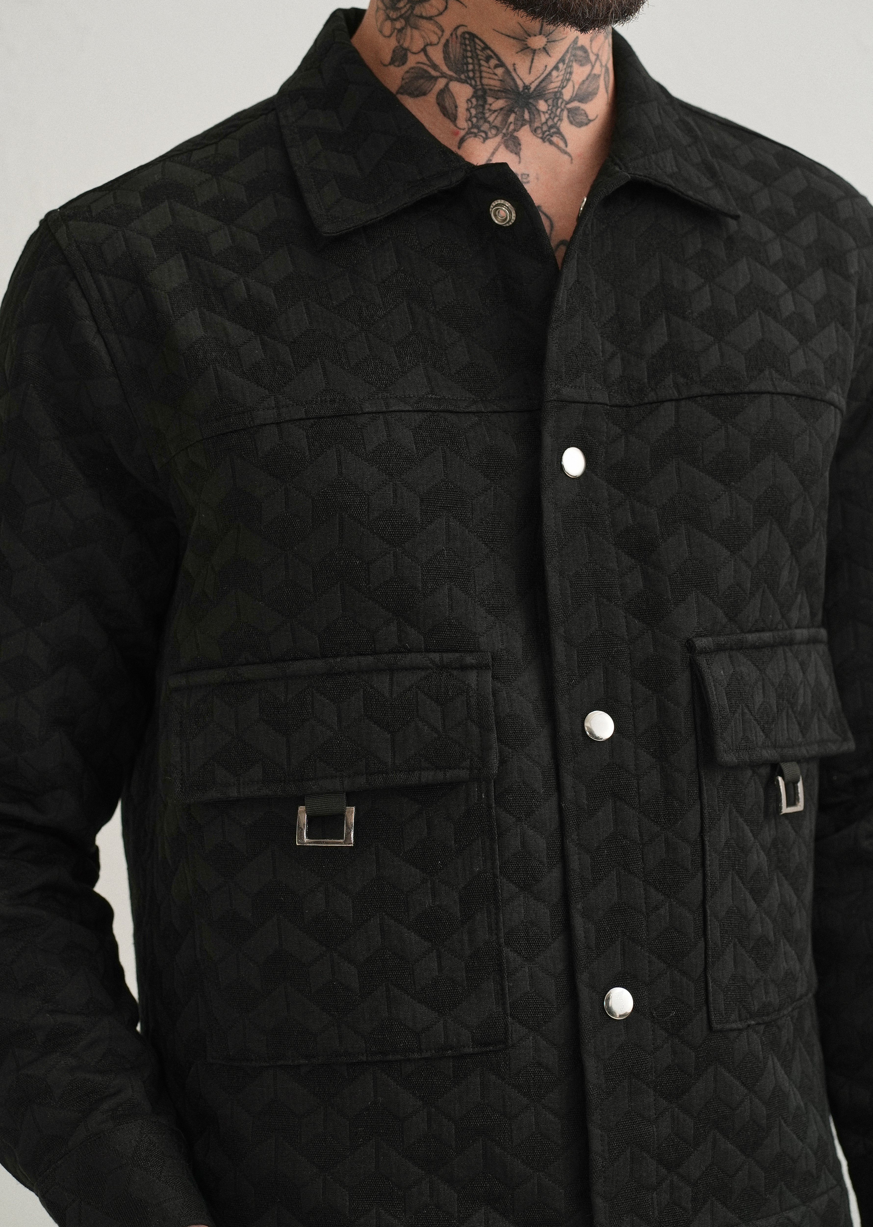 Black Utility Shacket - Image 2
