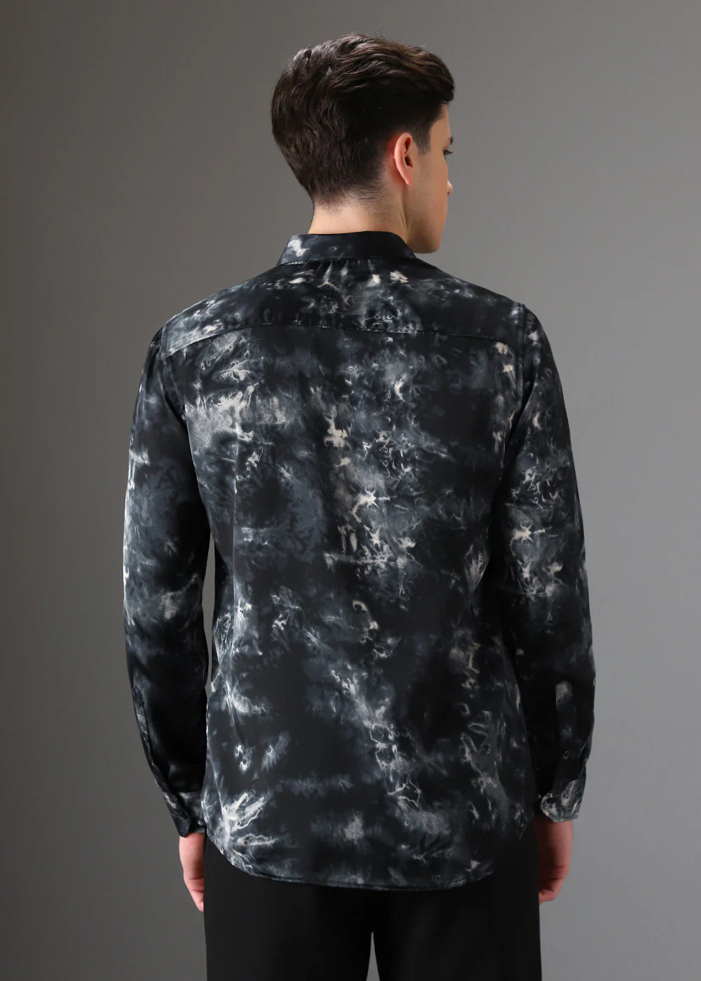 Black Wash Abstract Printed Shirt - Image 4