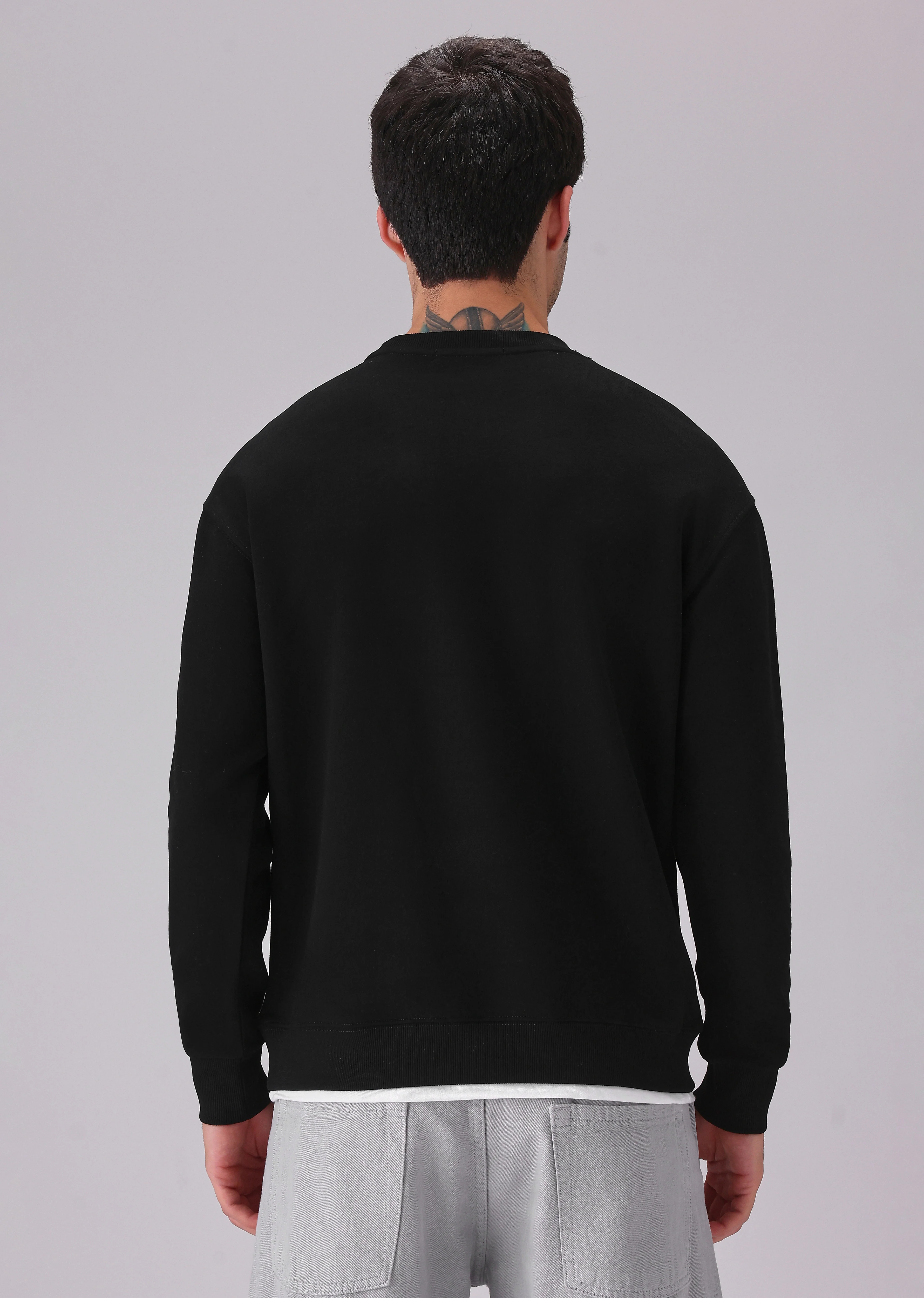 Black White Contrast Sweatshirt - Image 2