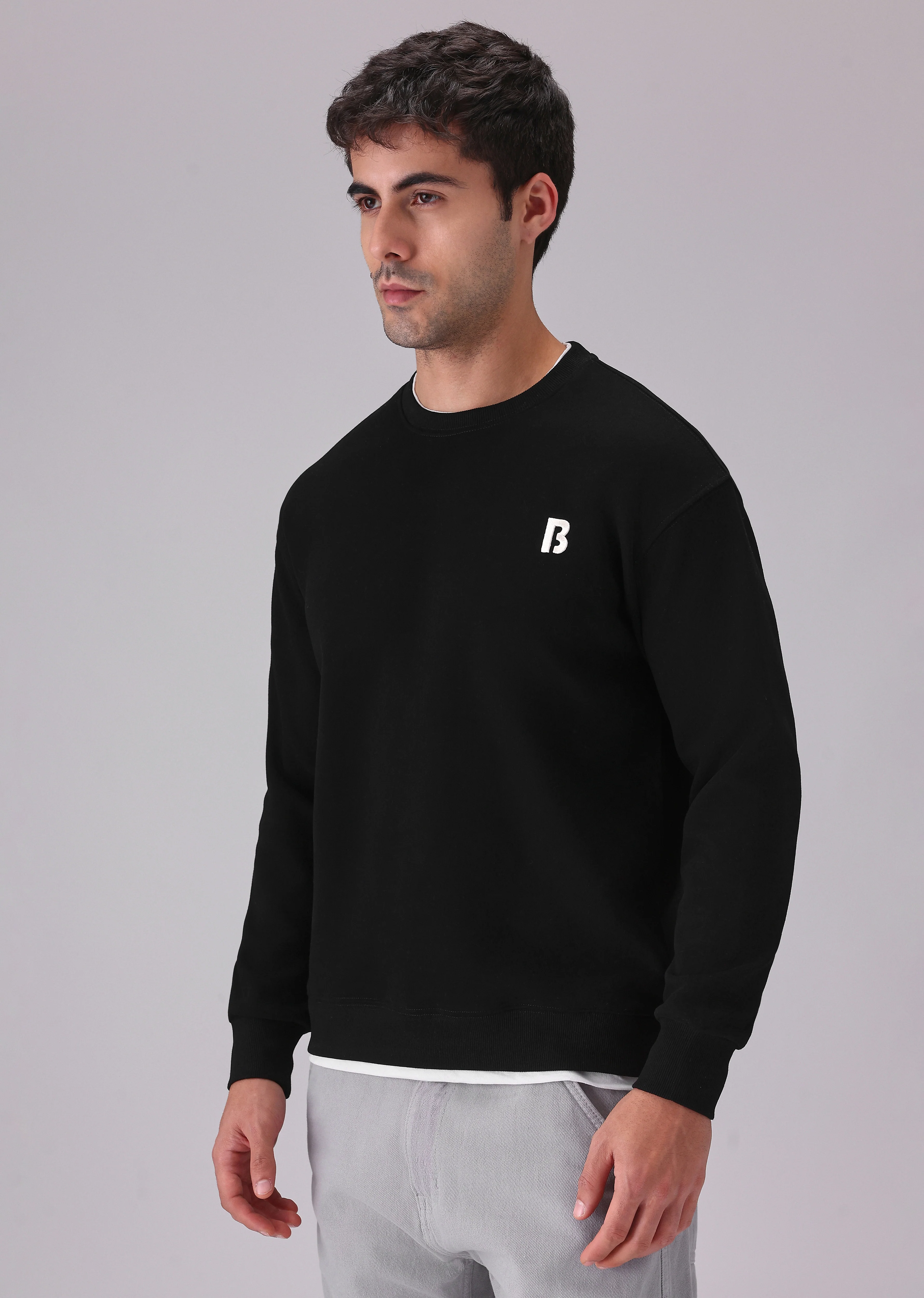 Black White Contrast Sweatshirt - Image 4