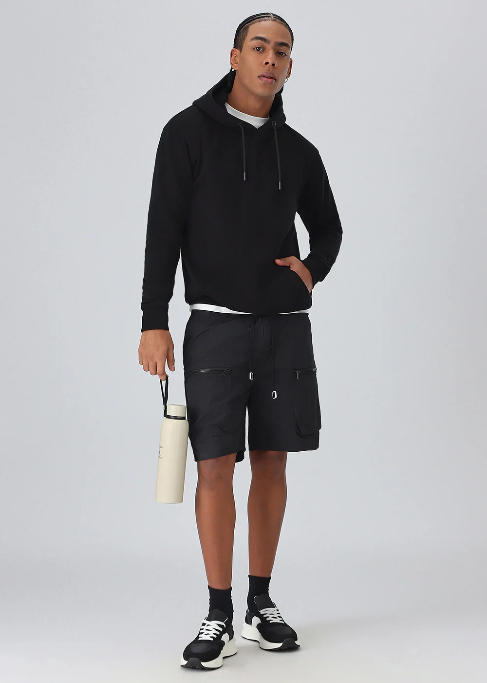 Black Zip Pocket Cargo Shorts - Image 6