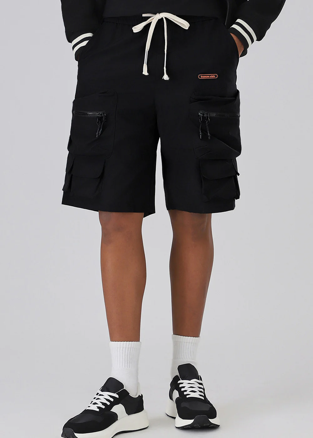 Black Zipper Cargo Shorts - Image 7