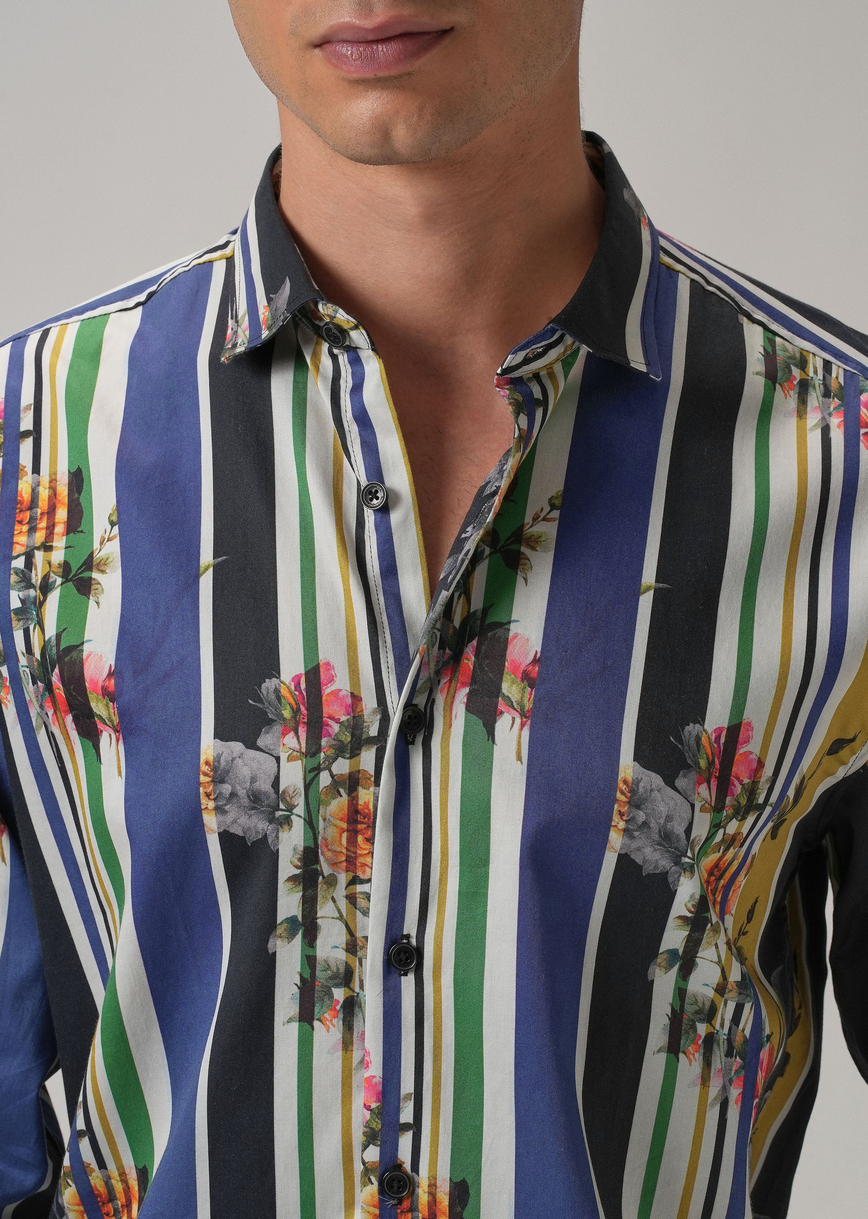 Blossom Full Sleeve Striped Printed Shirt - Image 6