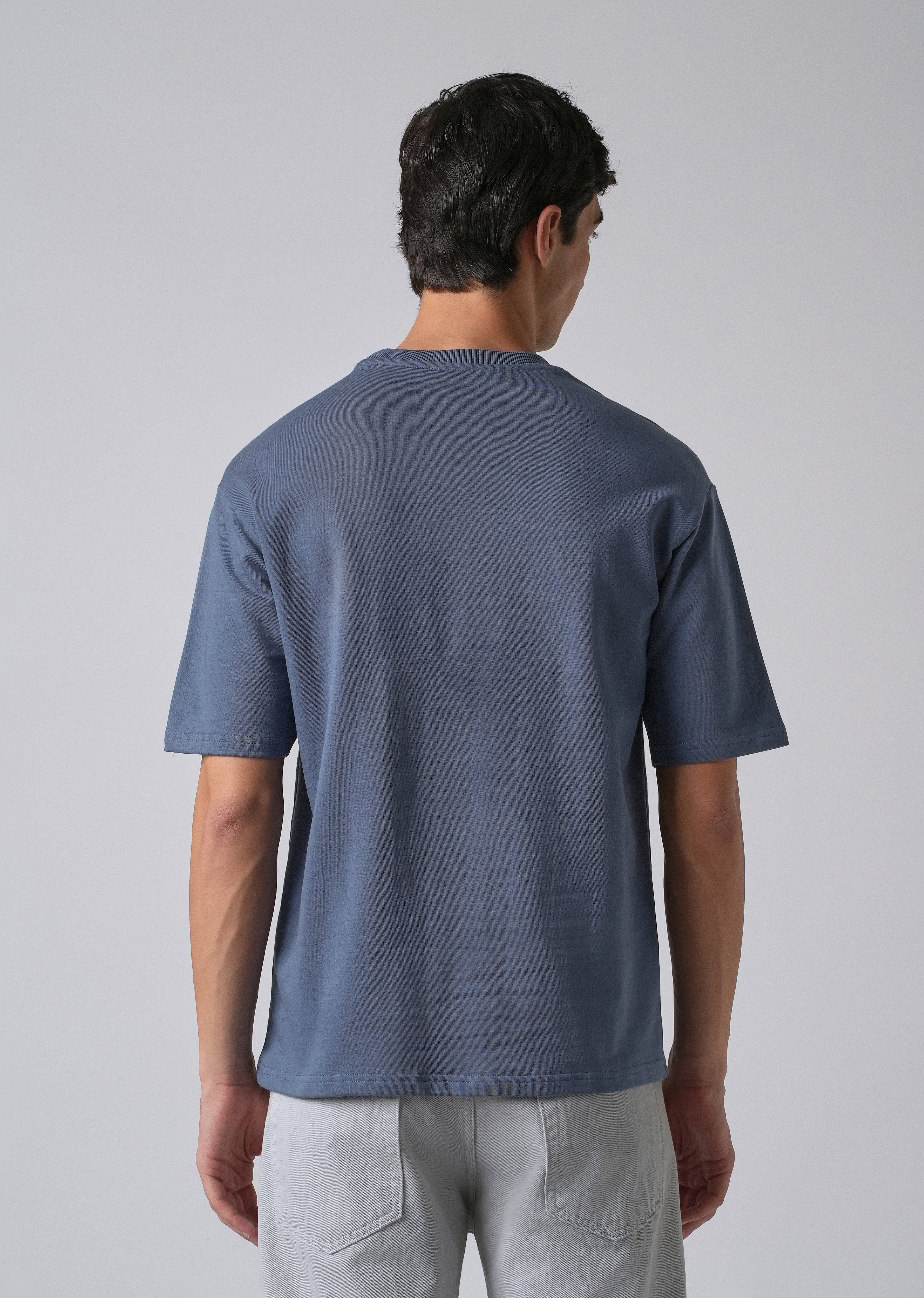Blue Basic Relaxed Fit T-shirt - Image 2