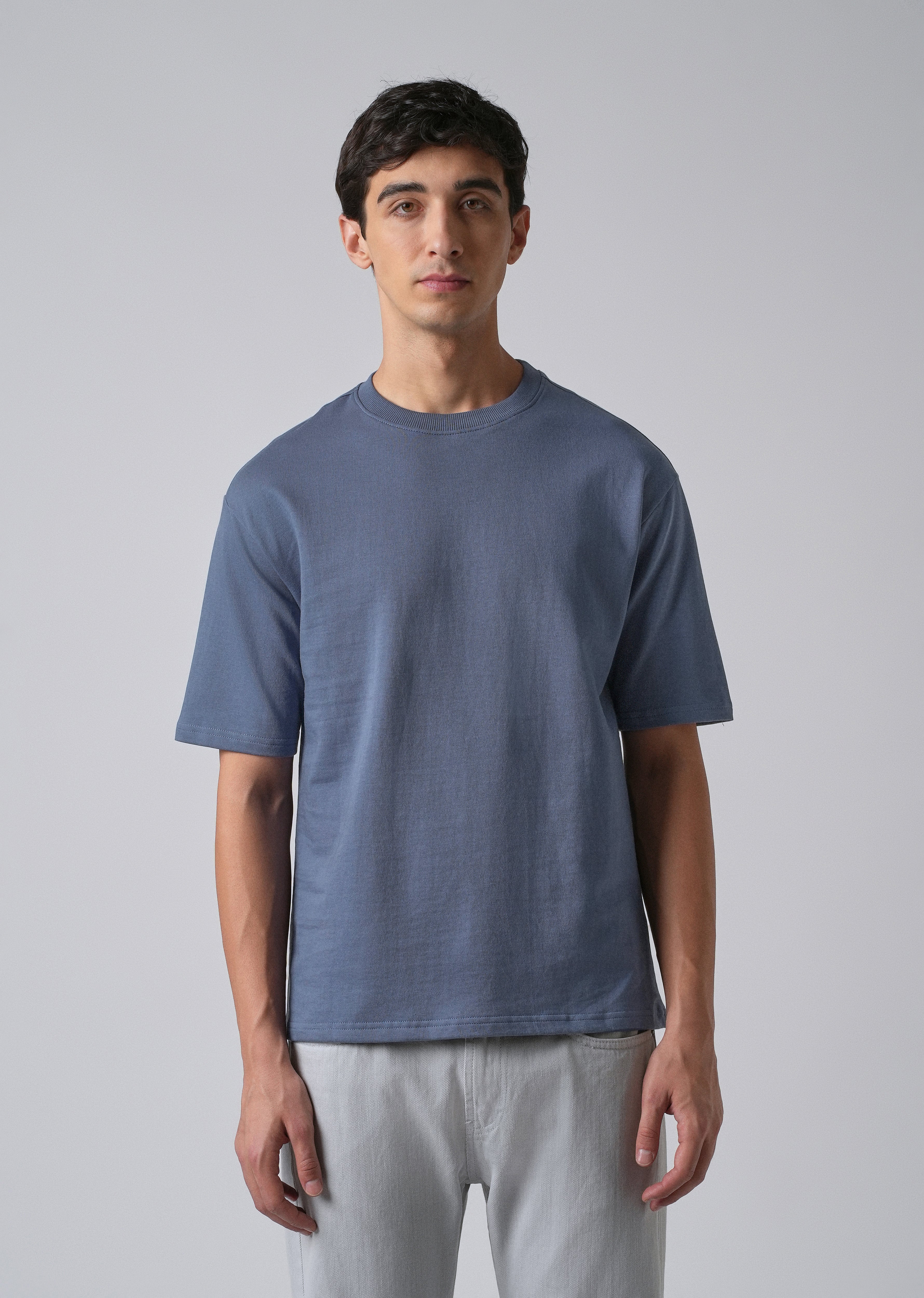 Blue Basic Relaxed Fit T-shirt - Image 3