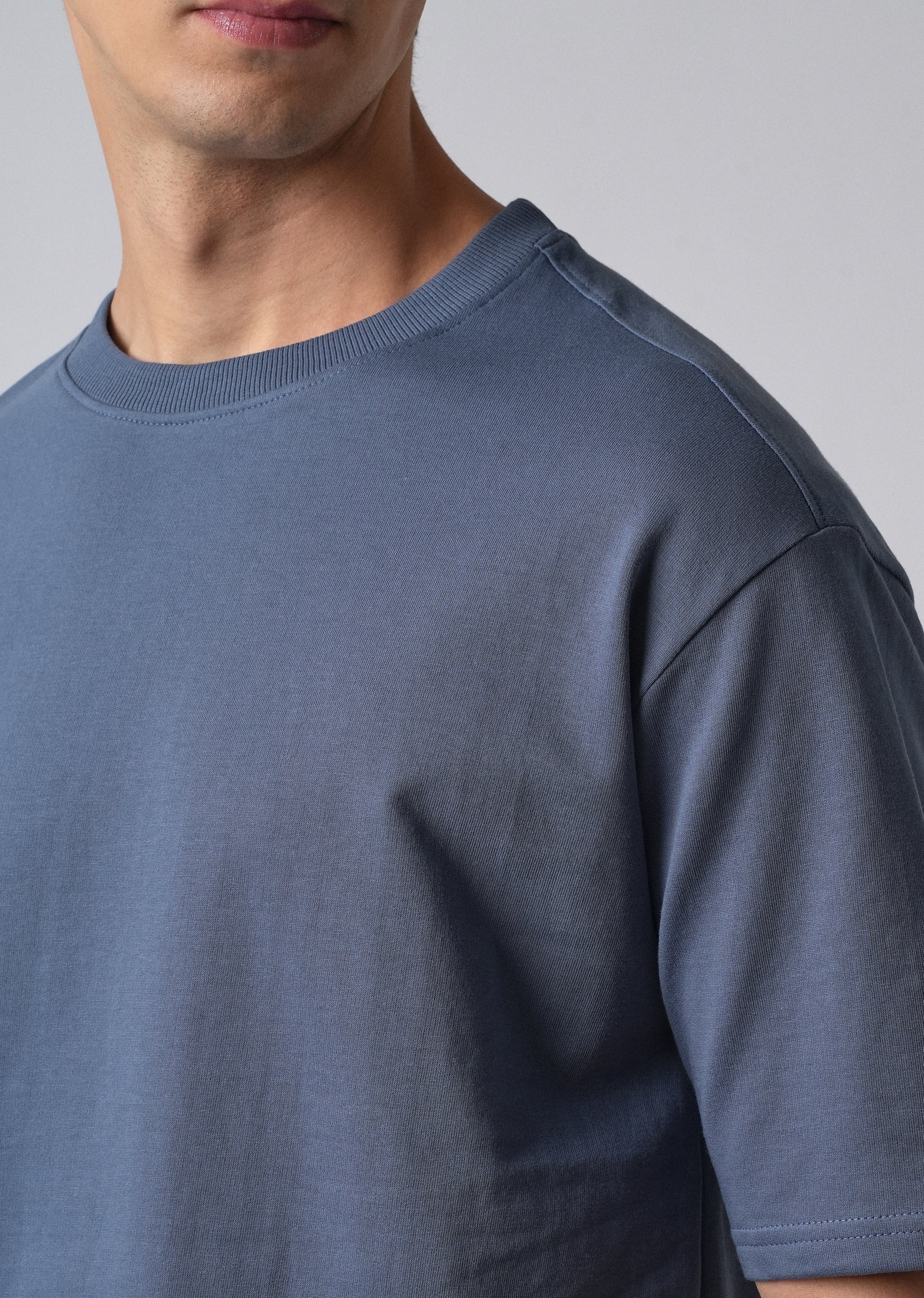 Blue Basic Relaxed Fit T-shirt - Image 5
