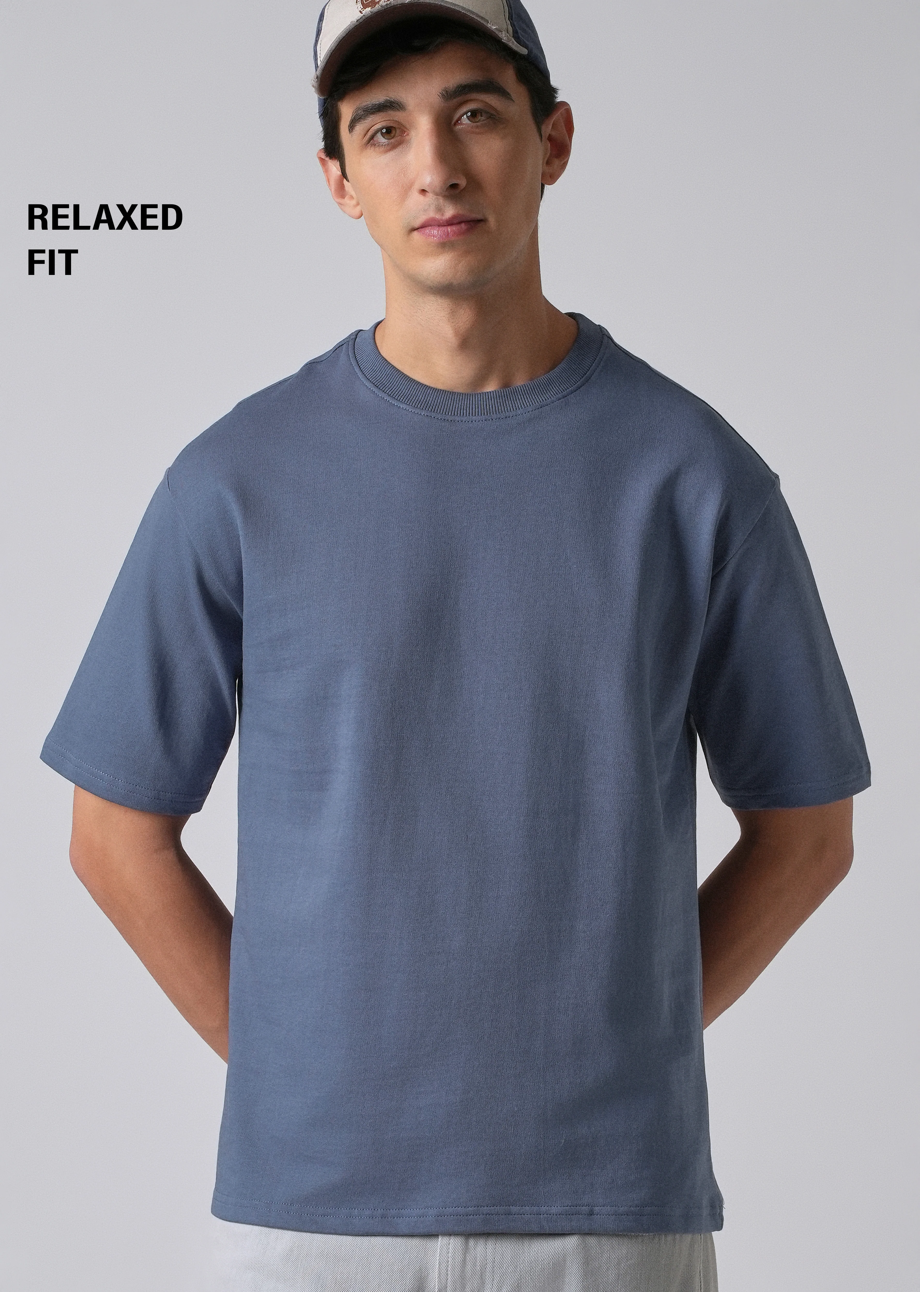 Blue Basic Relaxed Fit T-shirt - Image 7