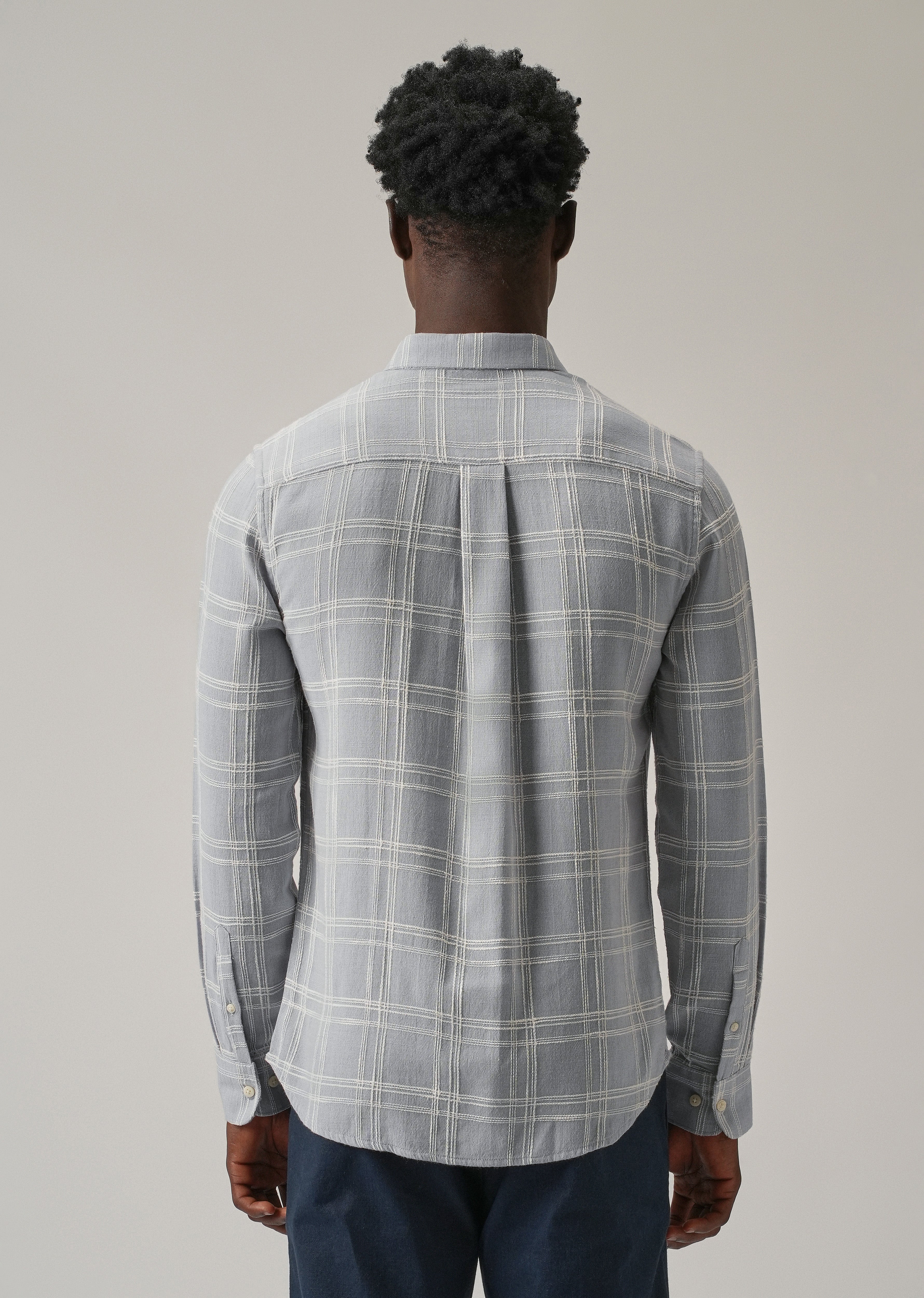 Blue Chenille Check Shirt - Image 2