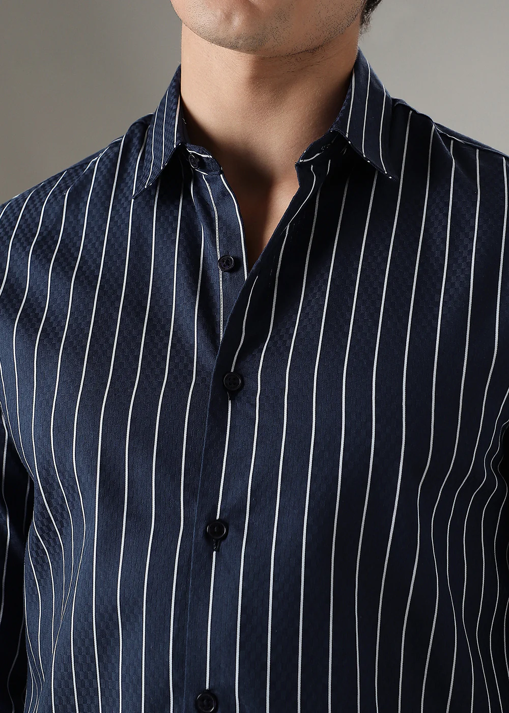 Blue Dobby Stripe Shirt - Image 2