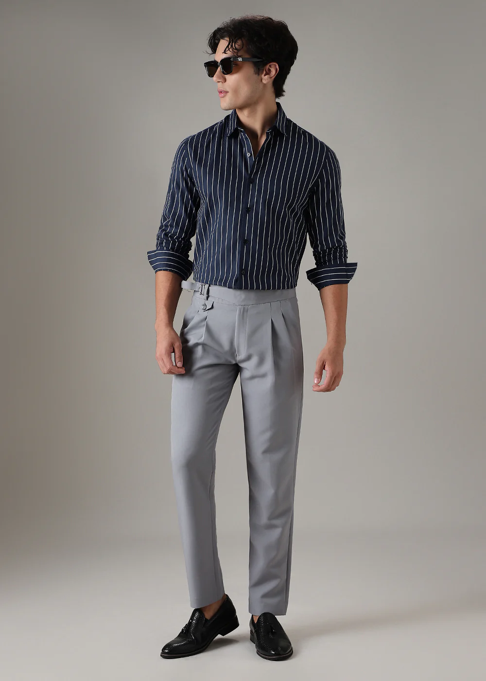 Blue Dobby Stripe Shirt - Image 6