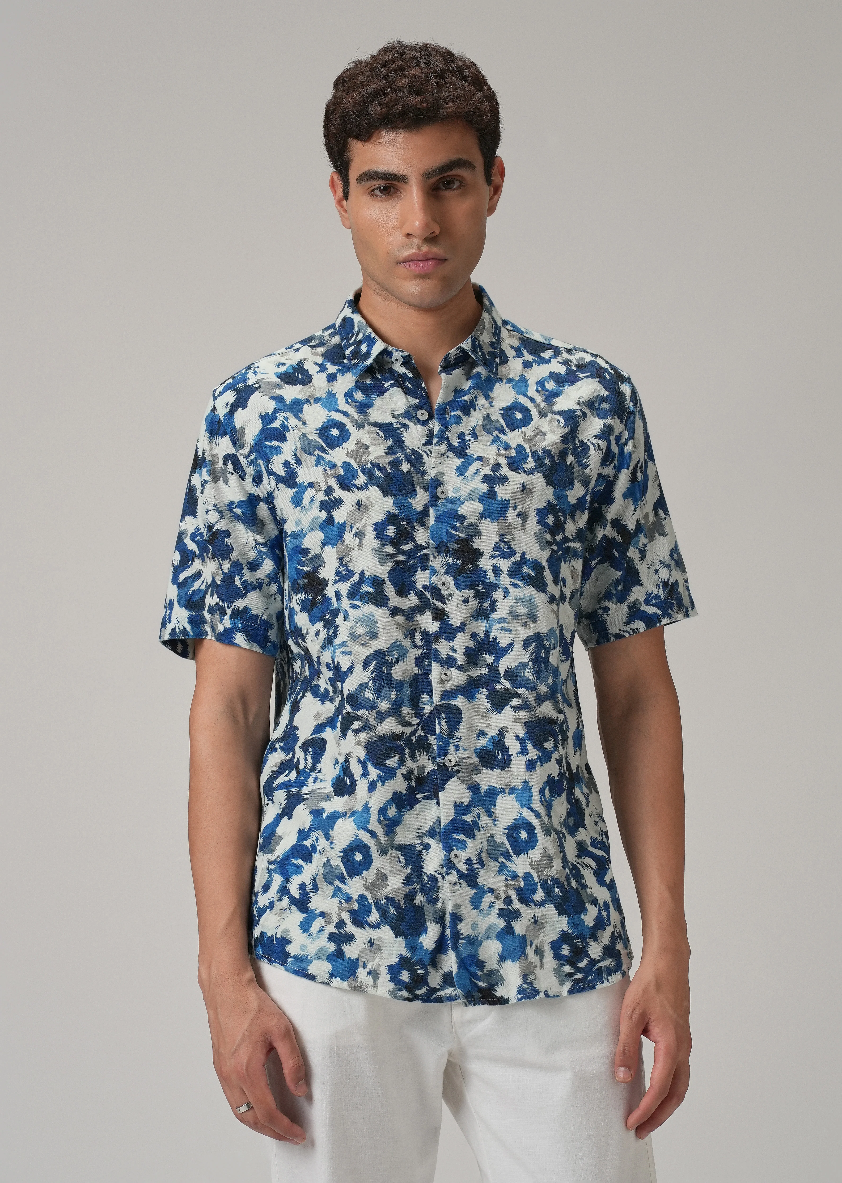 Blue Ethereal Half Sleeve shirt - Image 3