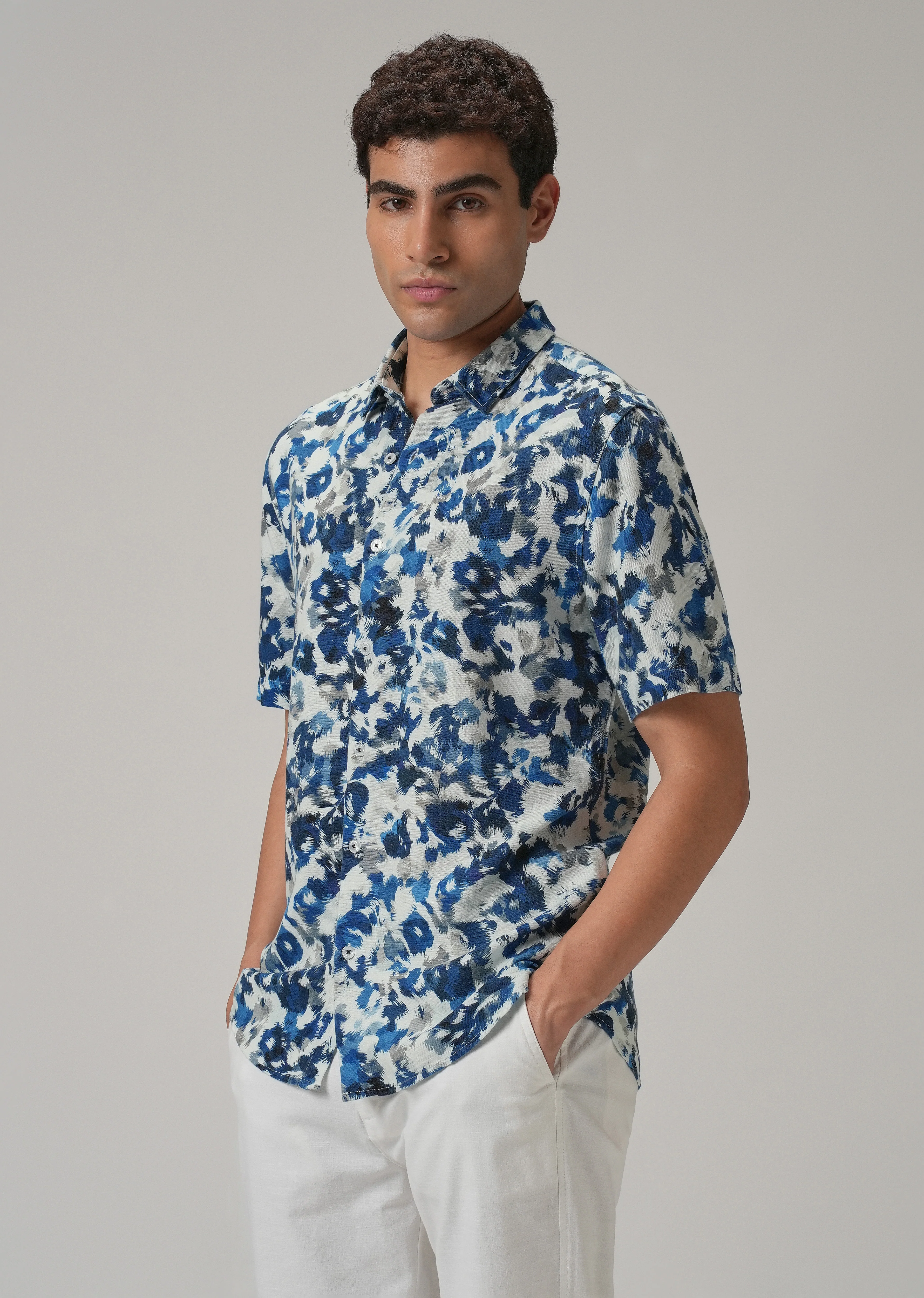Blue Ethereal Half Sleeve shirt - Image 4