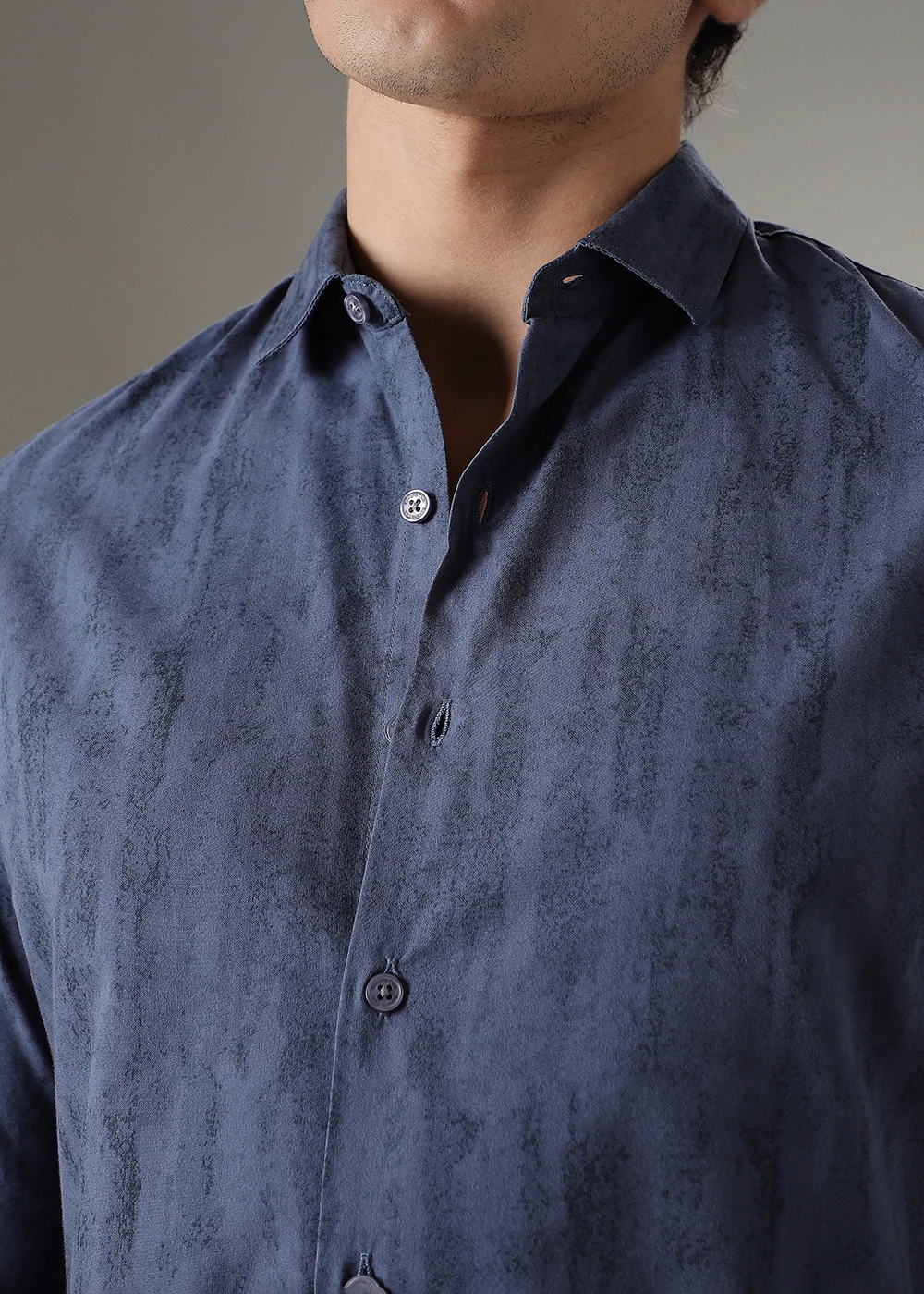 Blue Gradient Printed Shirt - Image 2