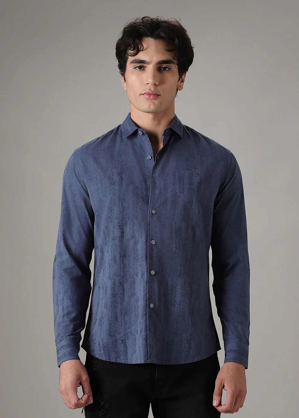 Blue Gradient Printed Shirt - Image 3