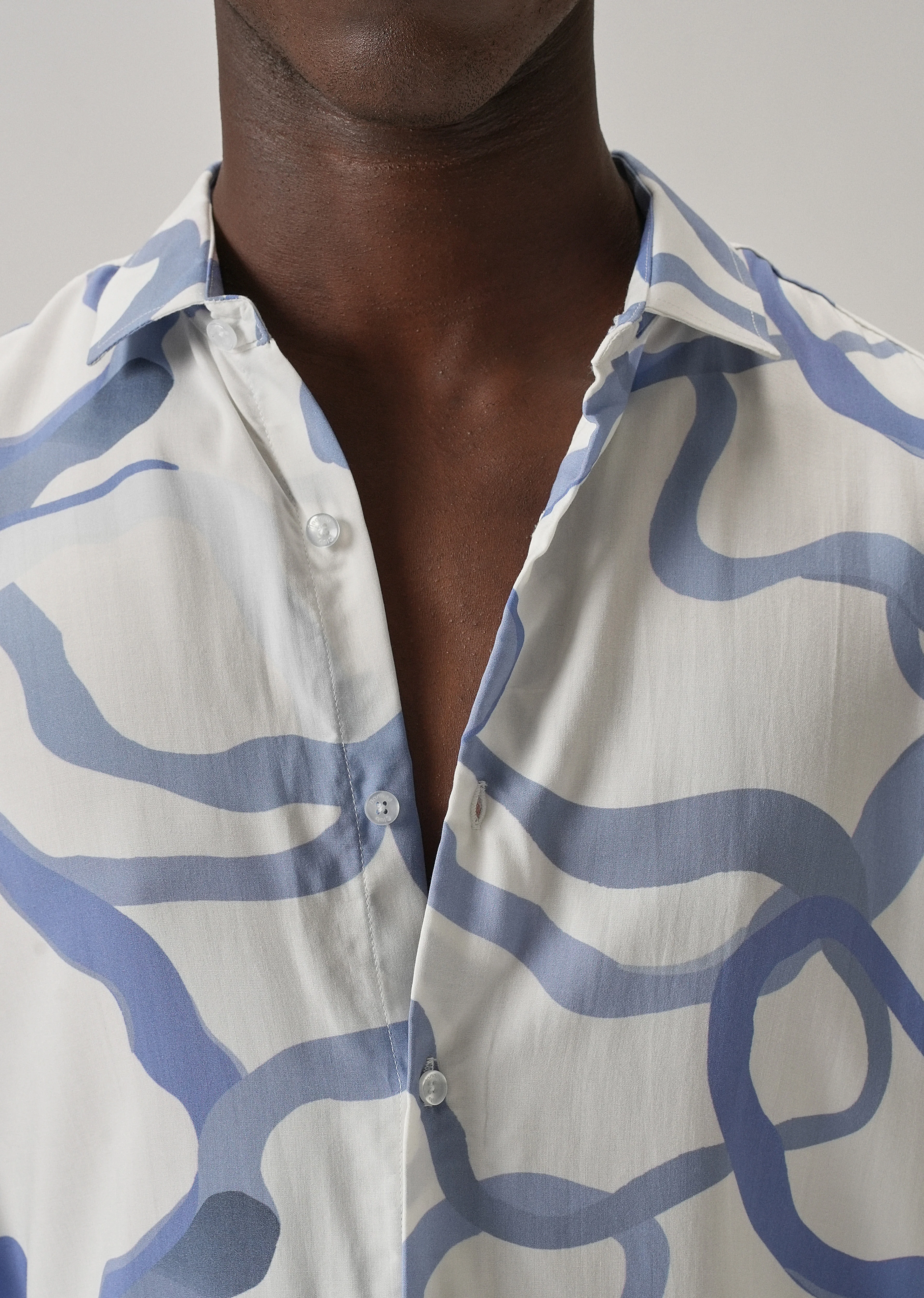 Blue Graffiti Printed Shirt - Image 5