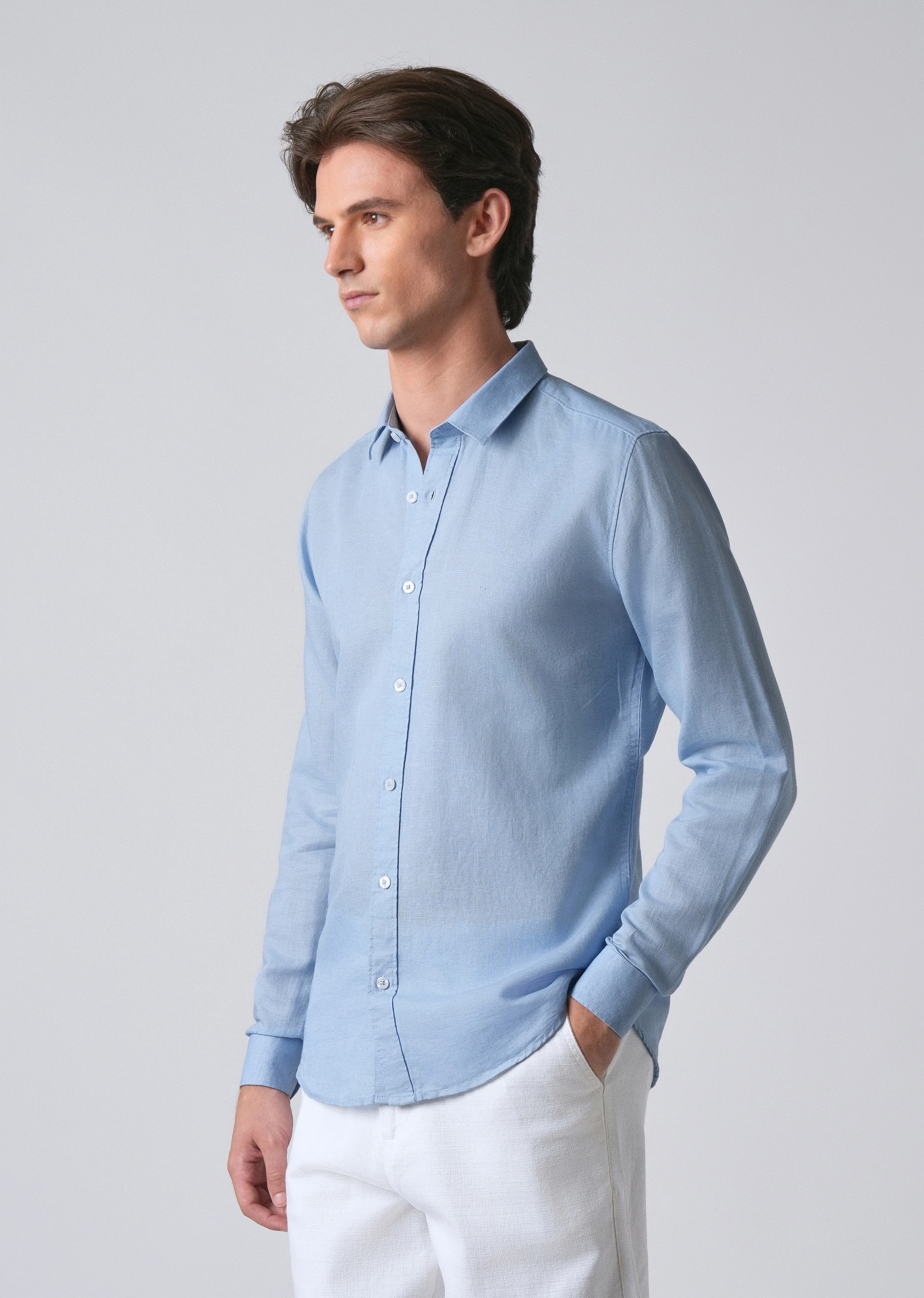 Blue Linen Shirt - Image 4