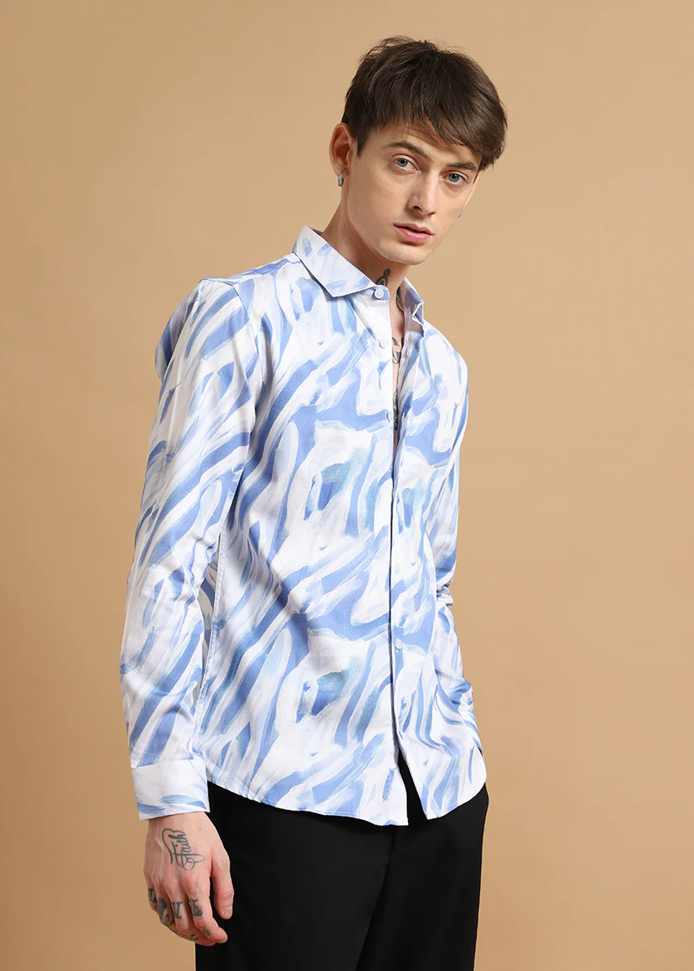 Blue Marble Printed shirt - Image 5