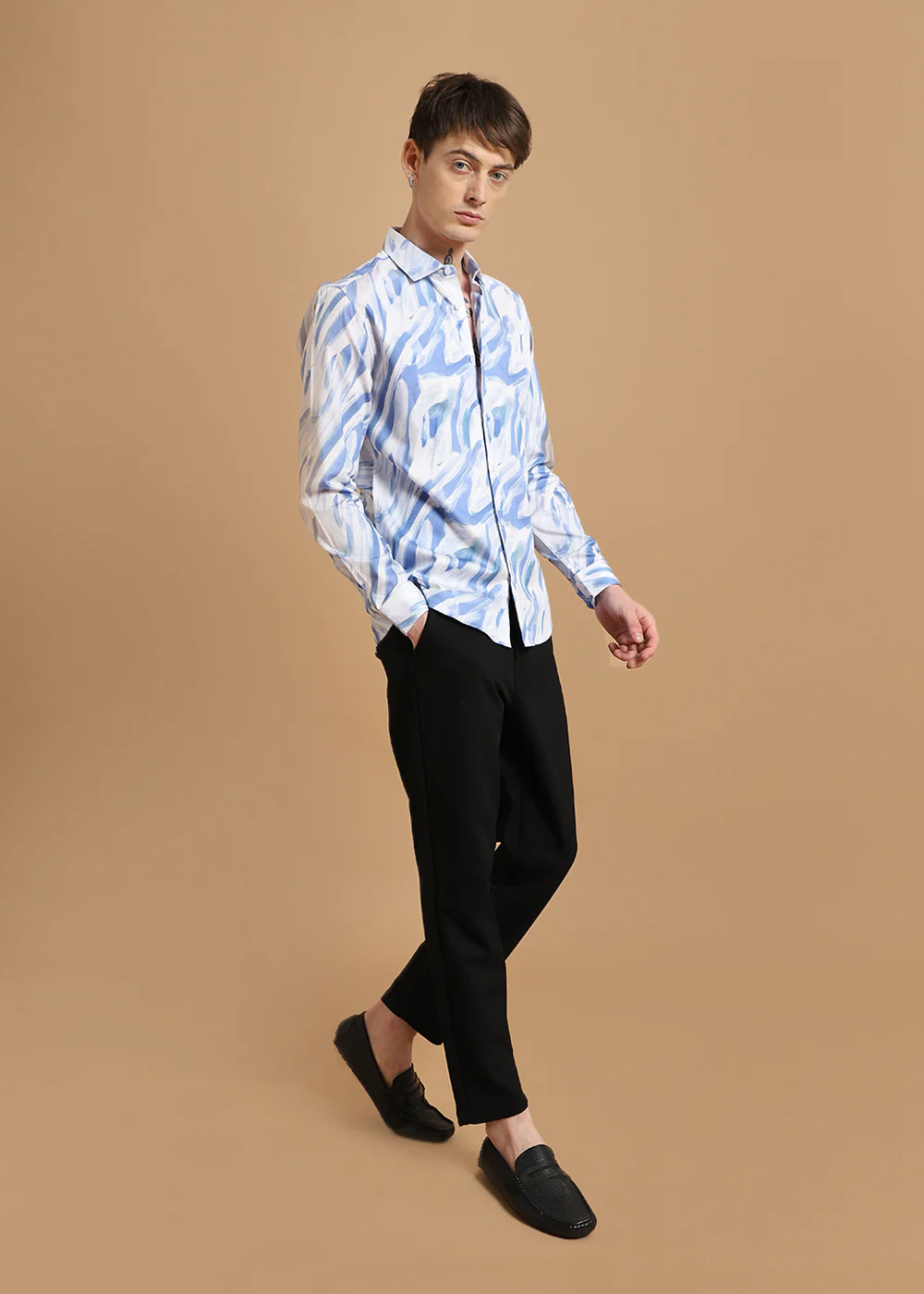 Blue Marble Printed shirt - Image 8