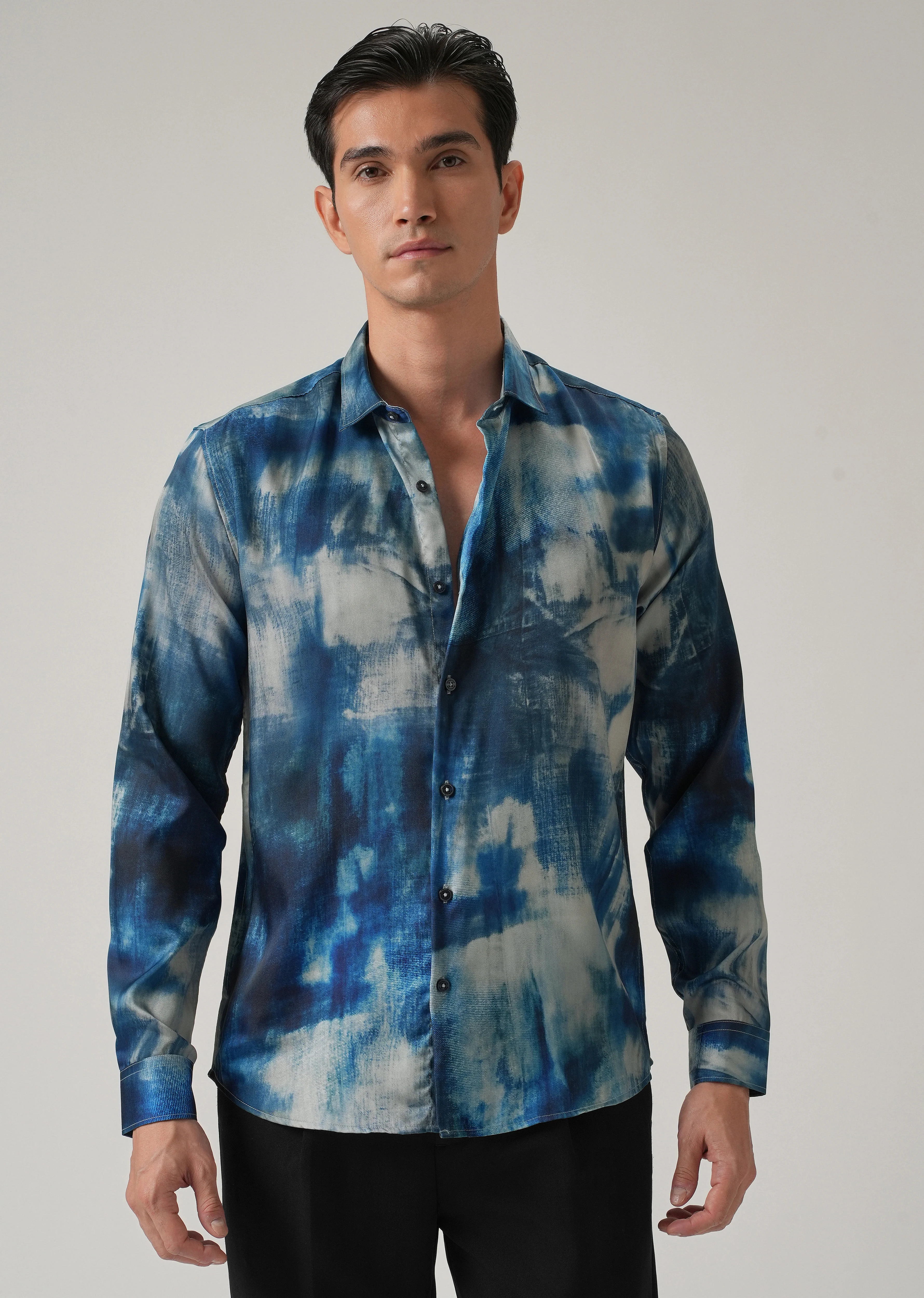 Blue Mist Wash Print Shirt - Image 3