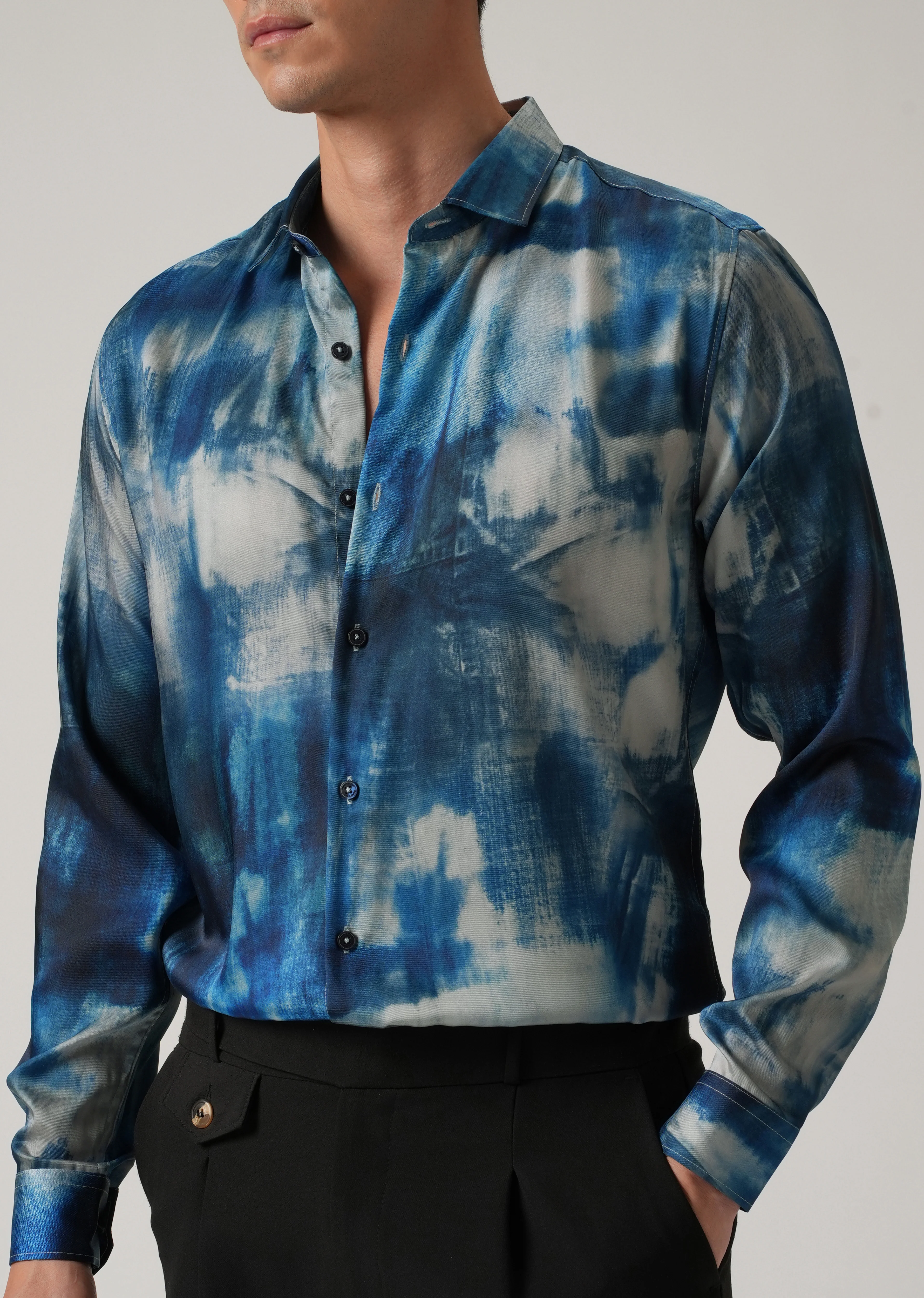 Blue Mist Wash Print Shirt - Image 7